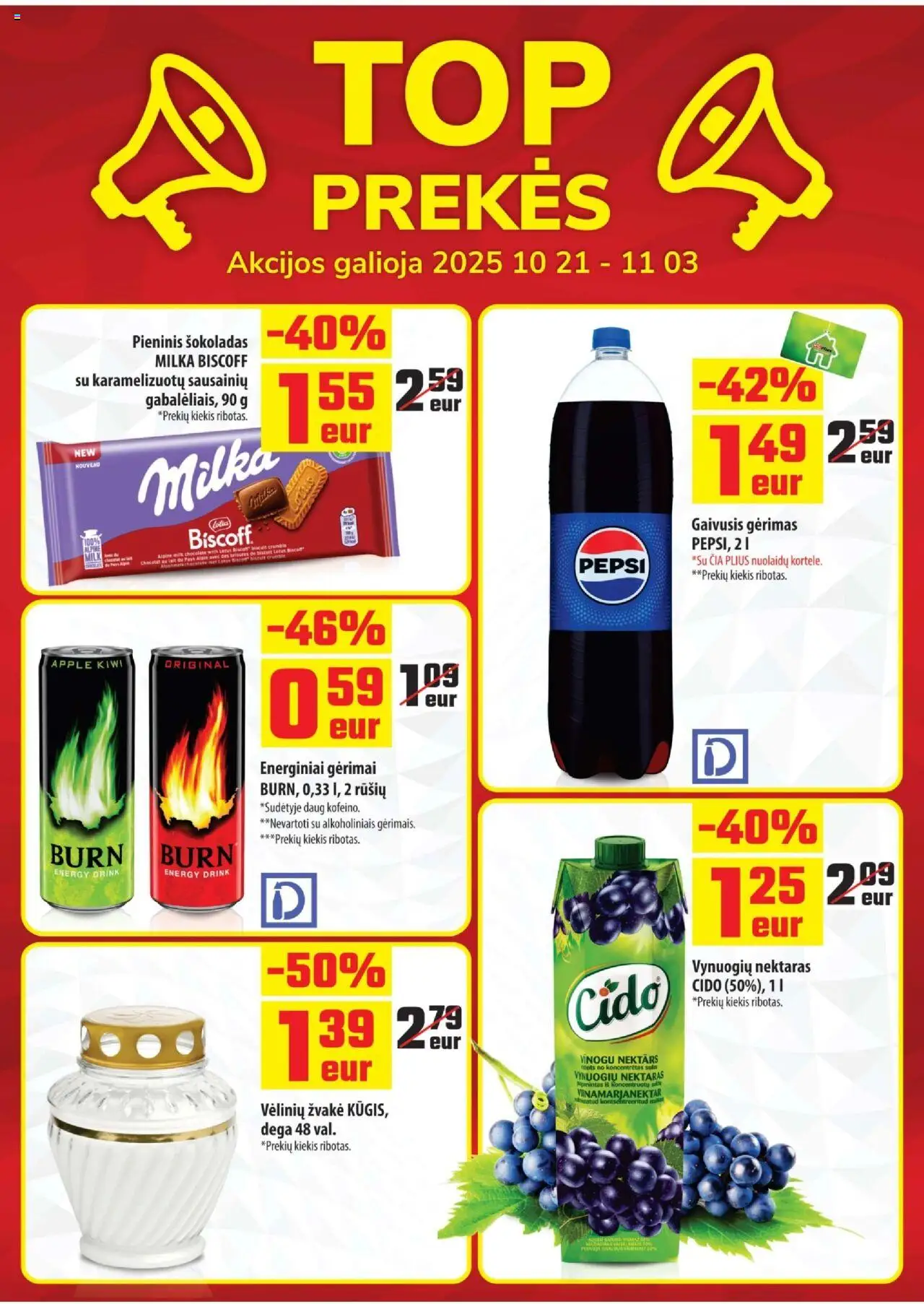 ČIA MARKET akcijos nuo 21.10.2025 | Puslapis: 20 | Prekių: Gaivusis gėrimas, Šokoladas