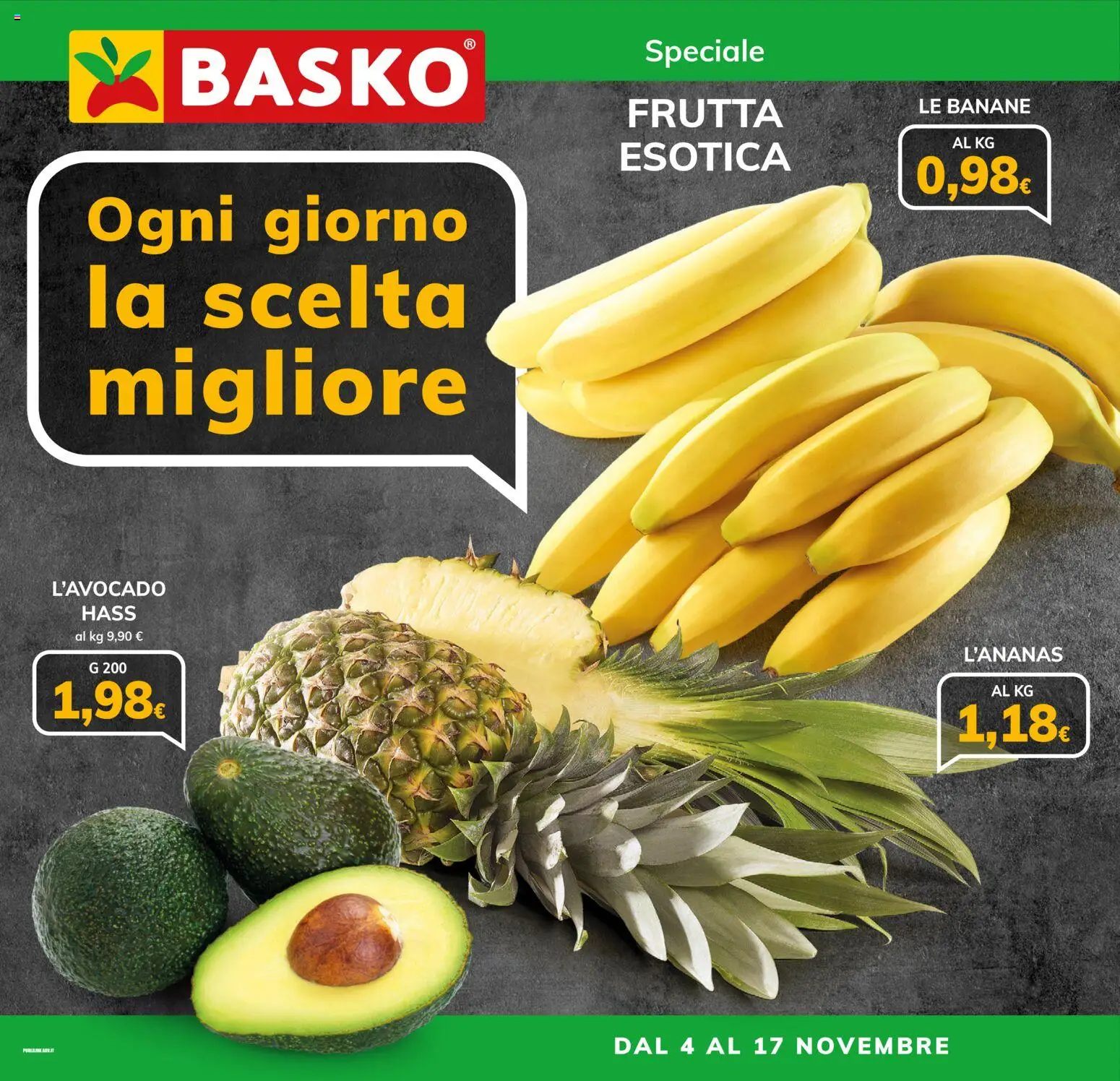 Volantino Basko del 04.11.2025 | Pagina: 1 | Prodotti: Banane, Frutta