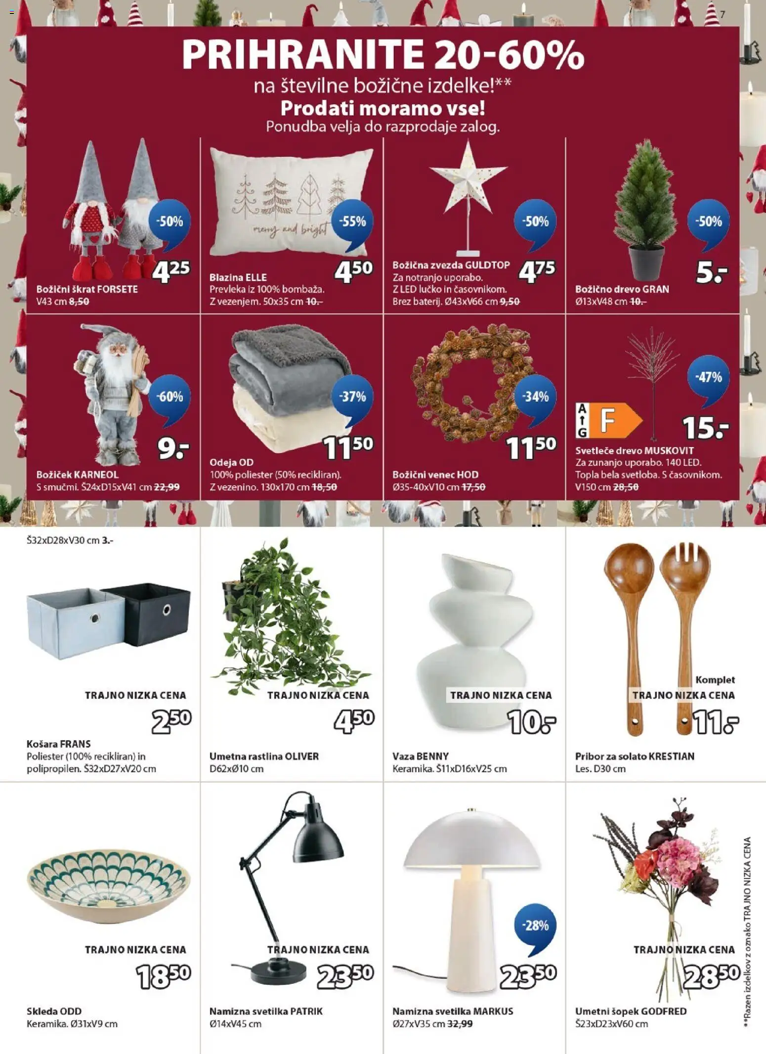 Novi JYSK katalog ponudbe – veljaven od 17.12.2025 | Stran: 7 | Izdelki: Košara, Šopek, Vaza, Namizna svetilka