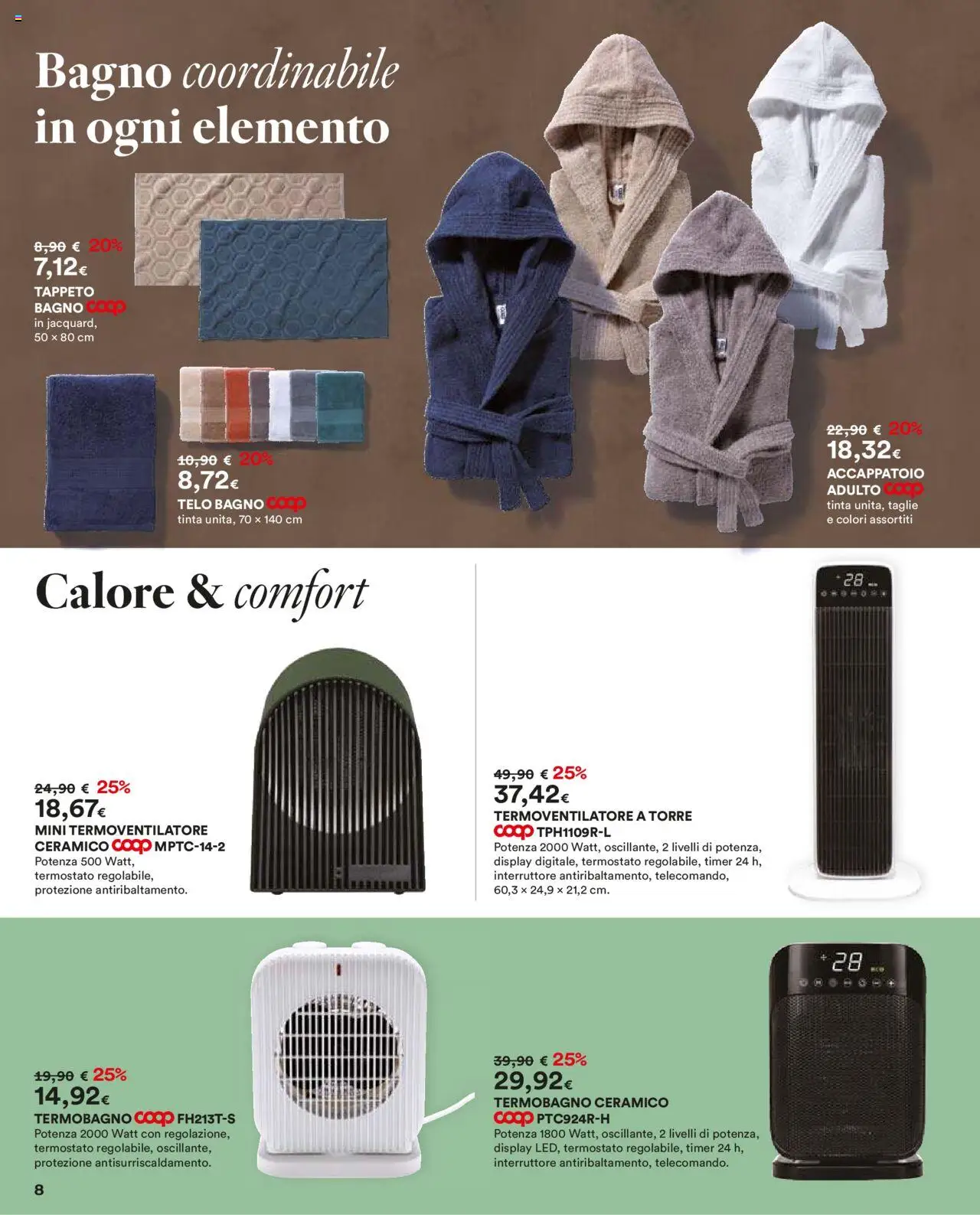Volantino Ipercoop del 16.10.2025 | Pagina: 8 | Prodotti: Accappatoio, Bagno, Tappeto