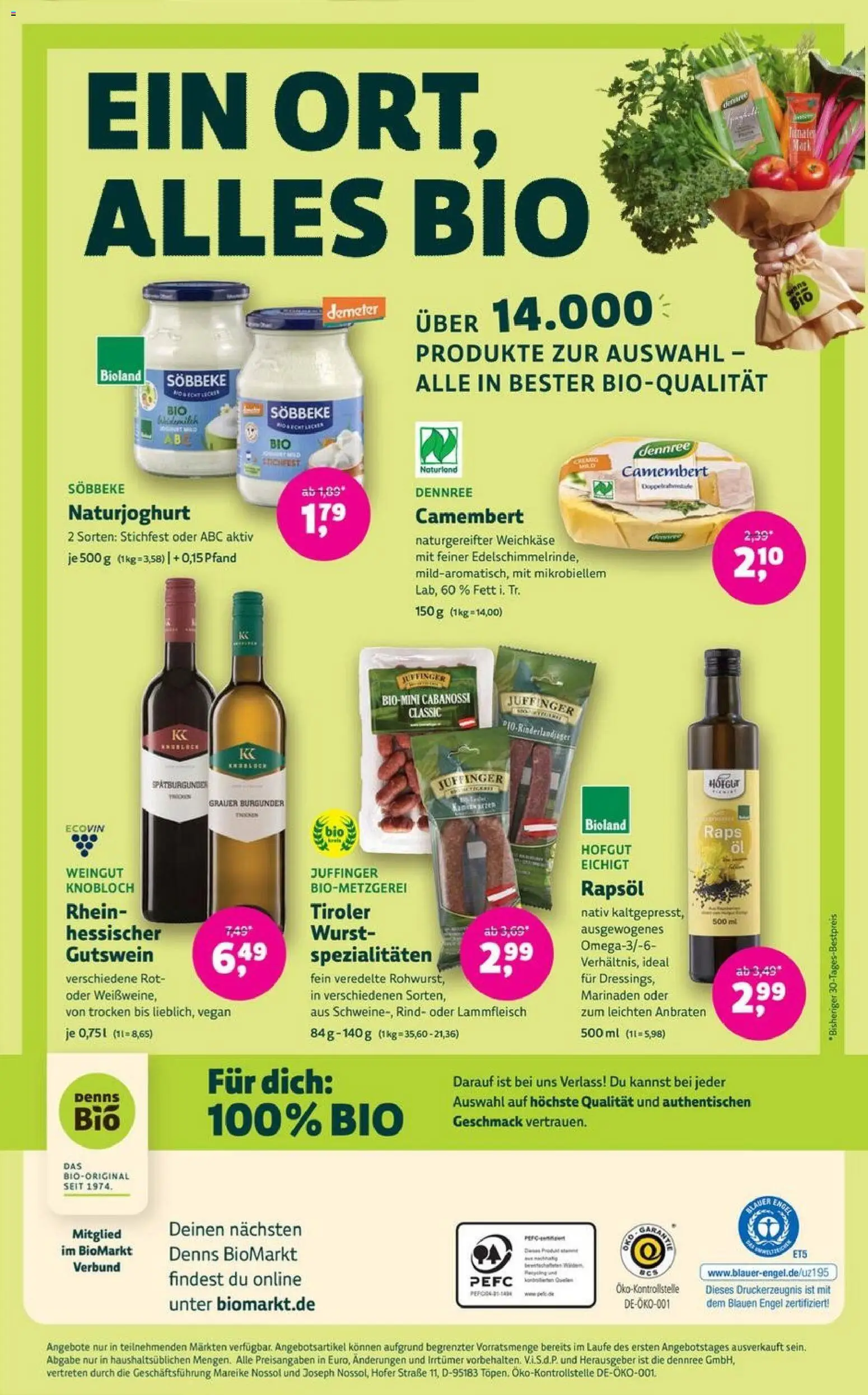 Denns BioMarkt Angebote – gültig ab 25.02.2026 | Seite: 12 | Produkte: Rapsöl, Wurst