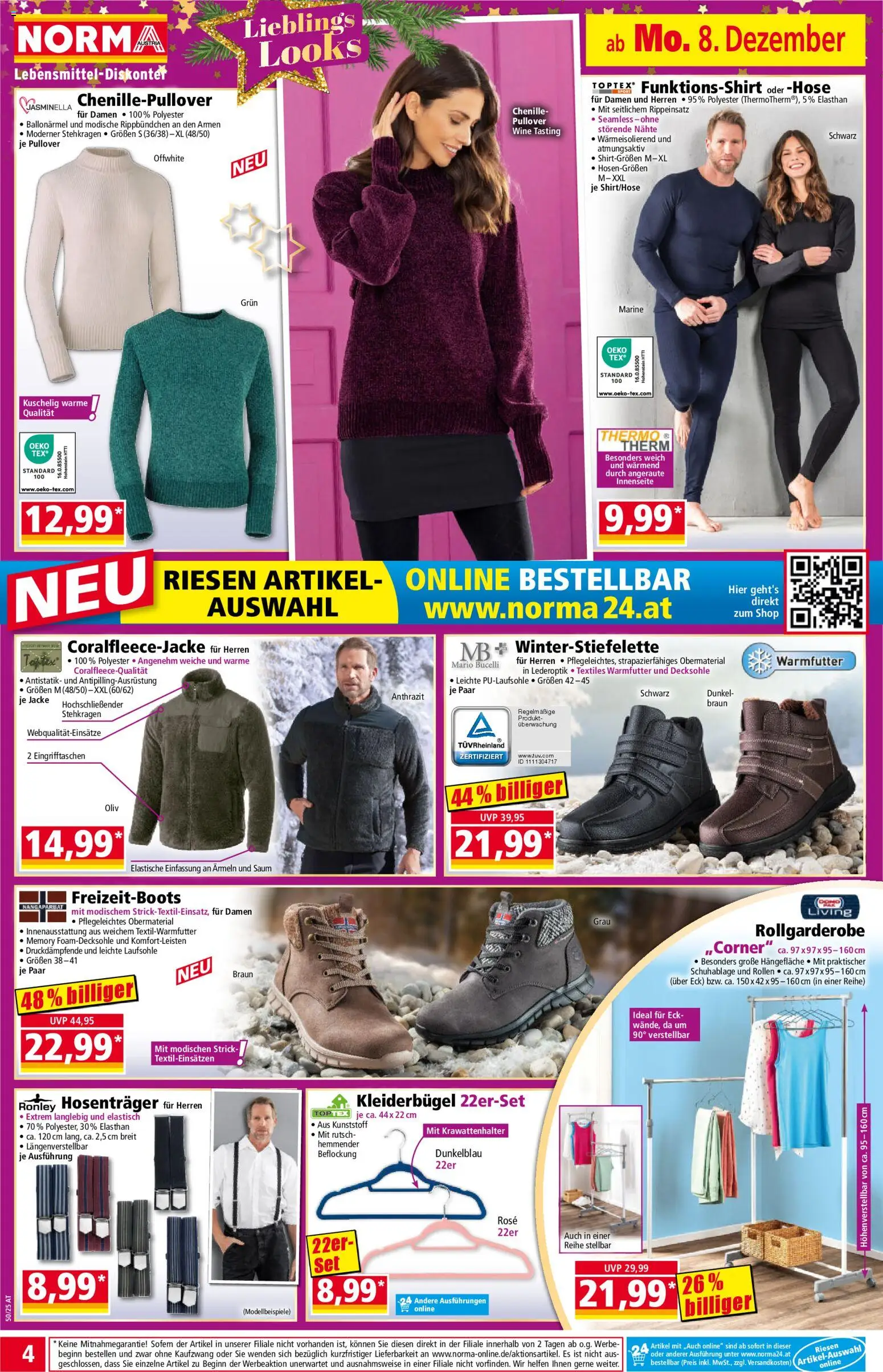 Norma Flugblatt gültig ab 08.12.2025 | Seite: 3 | Produkte: Pullover, Jacke, Hose, Kleiderbügel