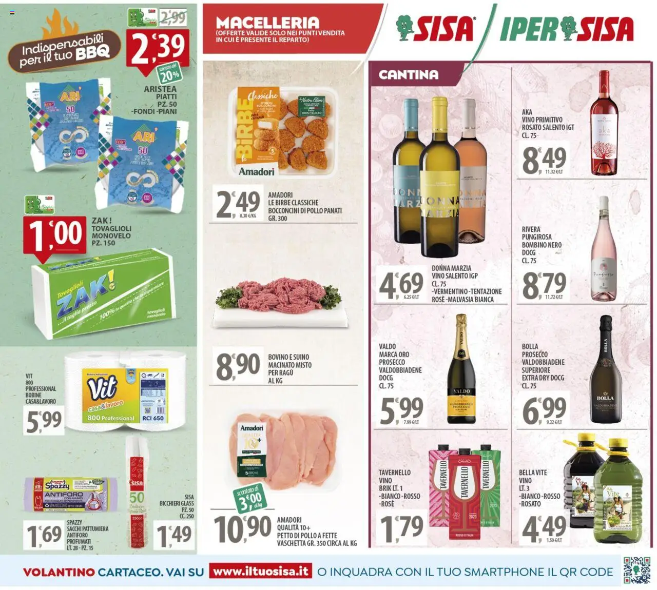 Volantino SISA del 08.08.2025 | Pagina: 5 | Prodotti: Pollo, Vino, Ragú, Smartphone