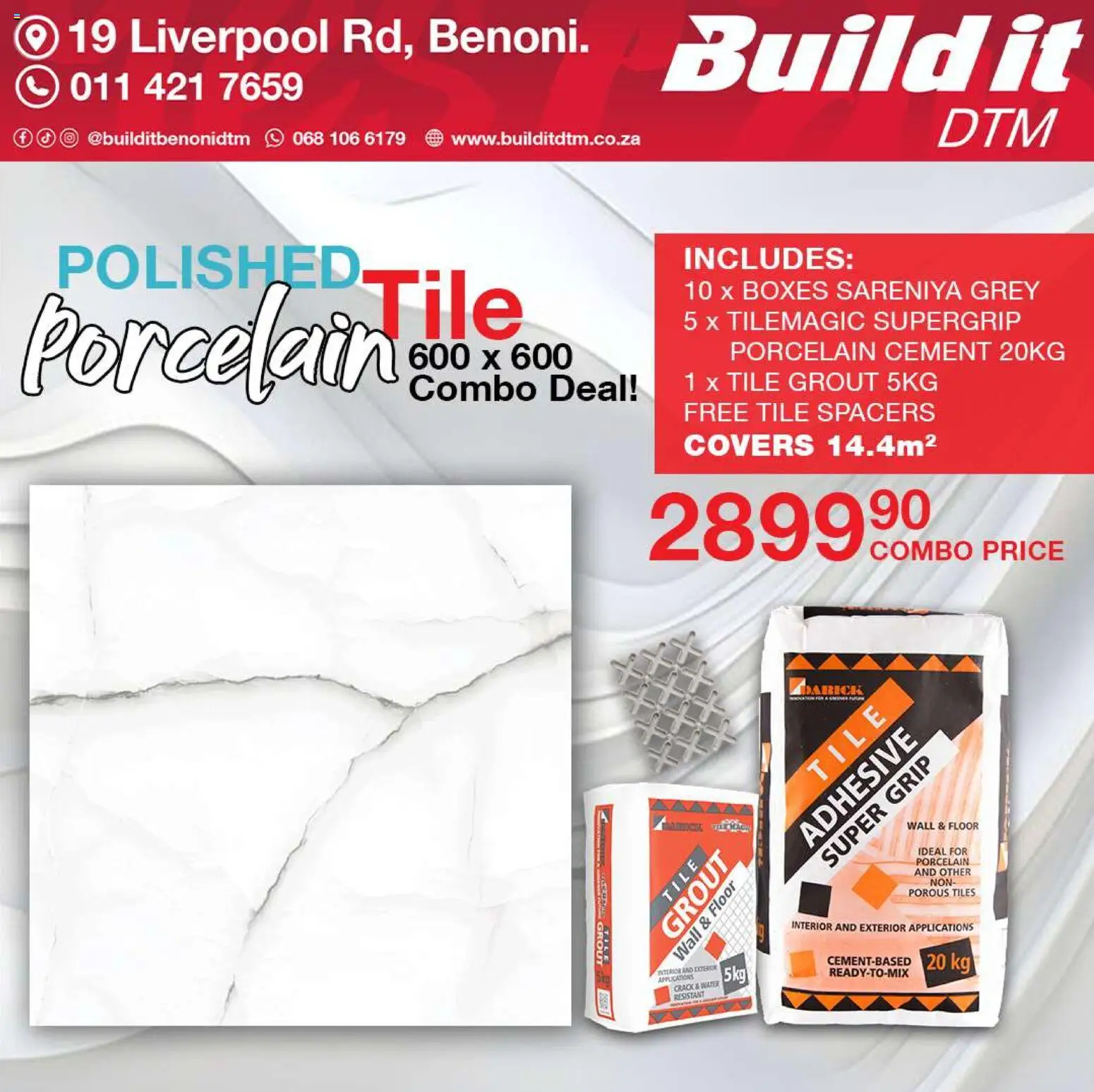 New Build It catalogue – valid from 19.03.2026 | Page: 8 | Products: Tile grout, Adhesive, Cement