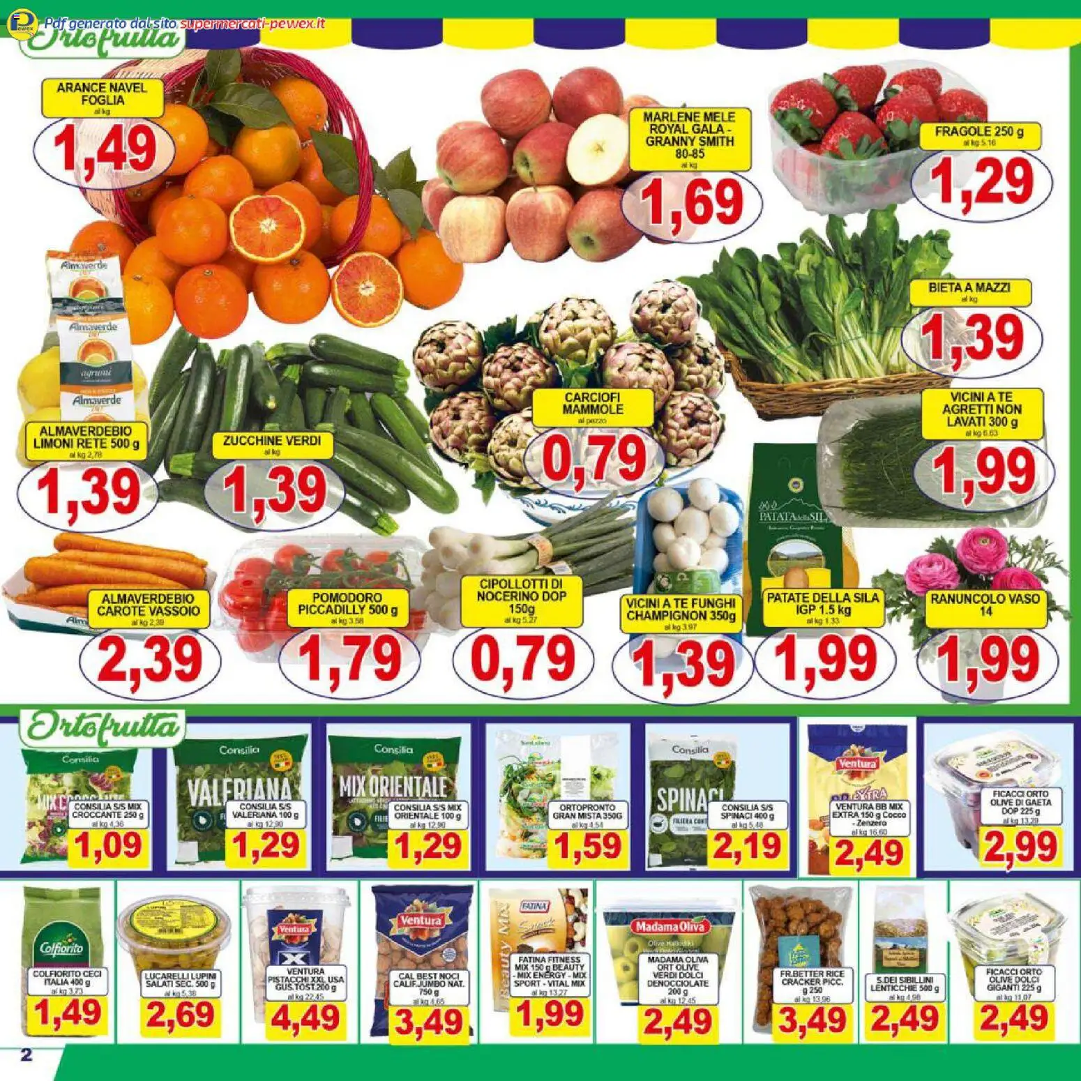 Volantino Pewex del 06.03.2026 | Pagina: 2 | Prodotti: Lenticchie, Olive, Zucchine, Vaso