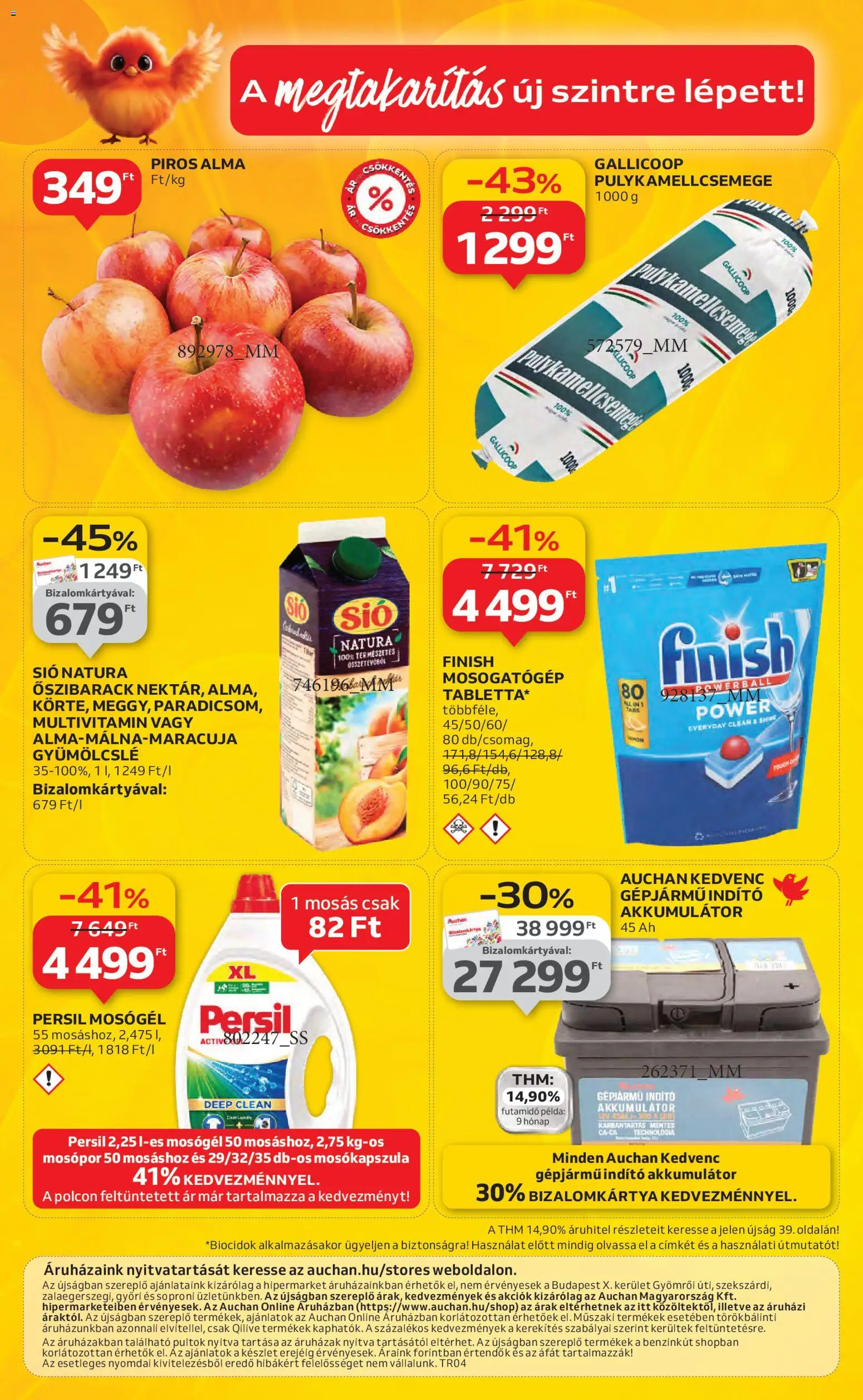 Auchan akciós ujság - amely érvényes a következő dátumtól: 22.01.2026 | Oldal: 44 | Termékek: Persil, Gyümölcslé, Mosogatógép, Akkumulátor