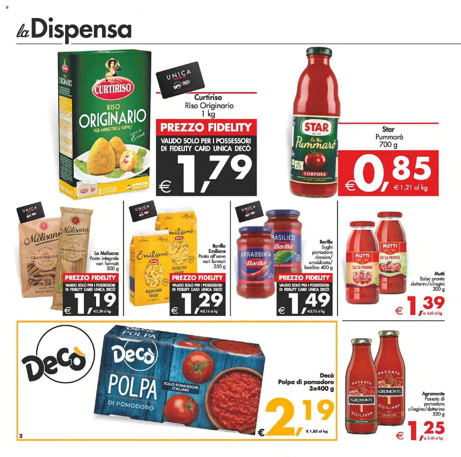 Volantino Decò del 06.03.2026 | Pagina: 2 | Prodotti: Pomodoro, Pomodori, Mutti, Mutti salsa