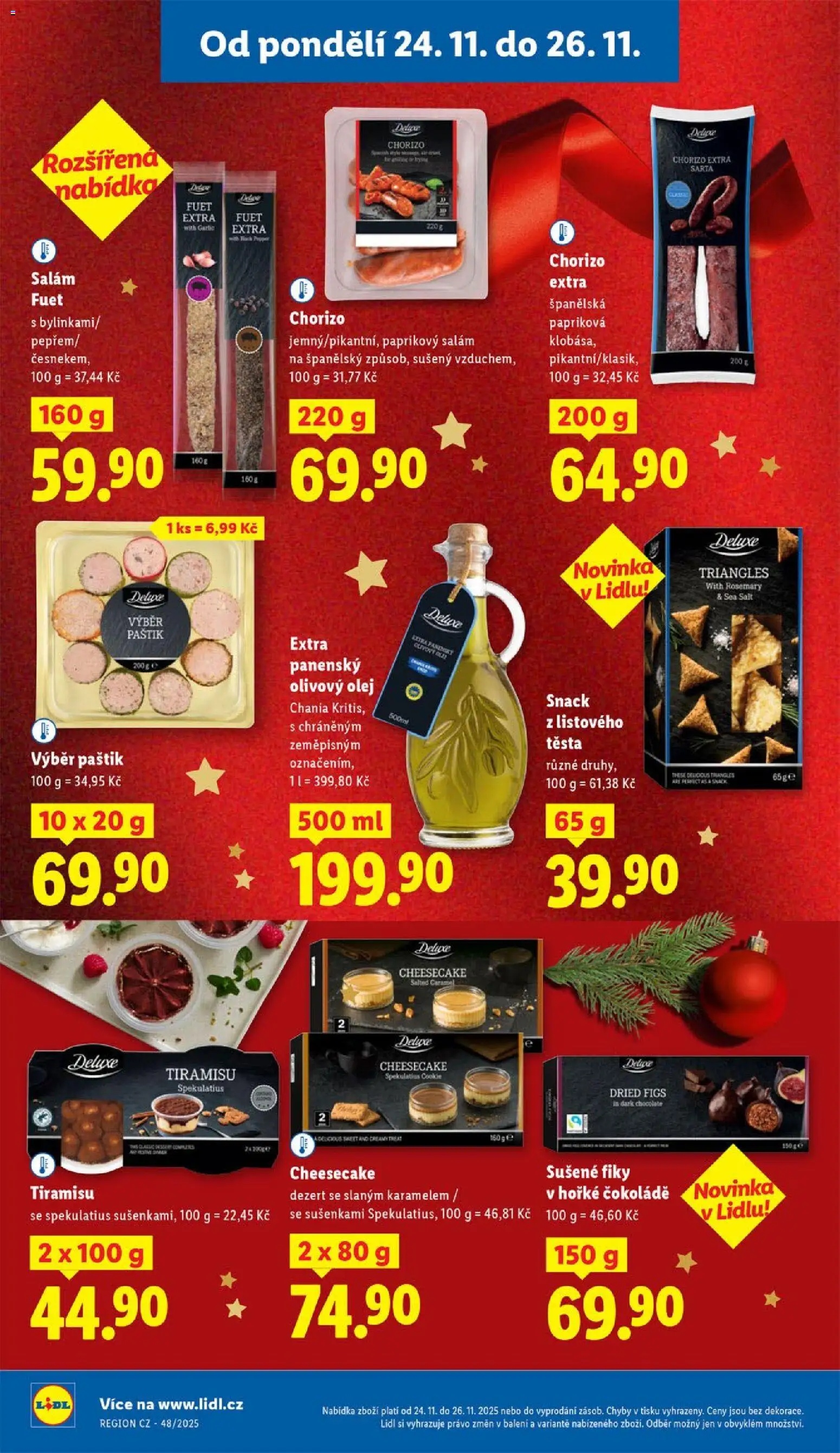 Lidl Black Friday od 24.11.2025 | Strana: 22 | Produkty: Fuet Extra, Olivový olej, Cheesecake, Fuet