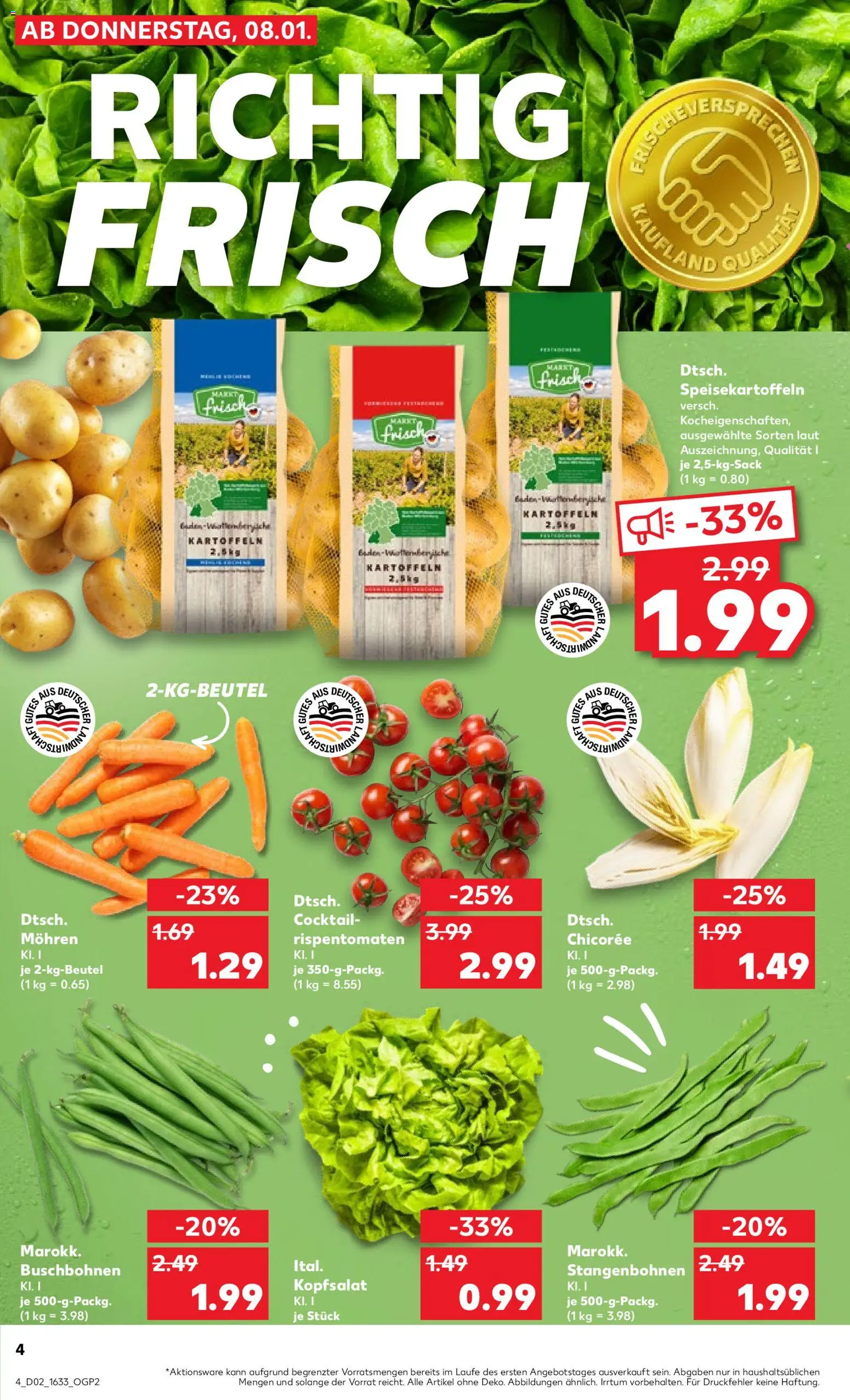 Kaufland prospekt Speyer	 – gültig ab 08.01.2026 | Seite: 4 | Produkte: Mohren, Kartoffeln
