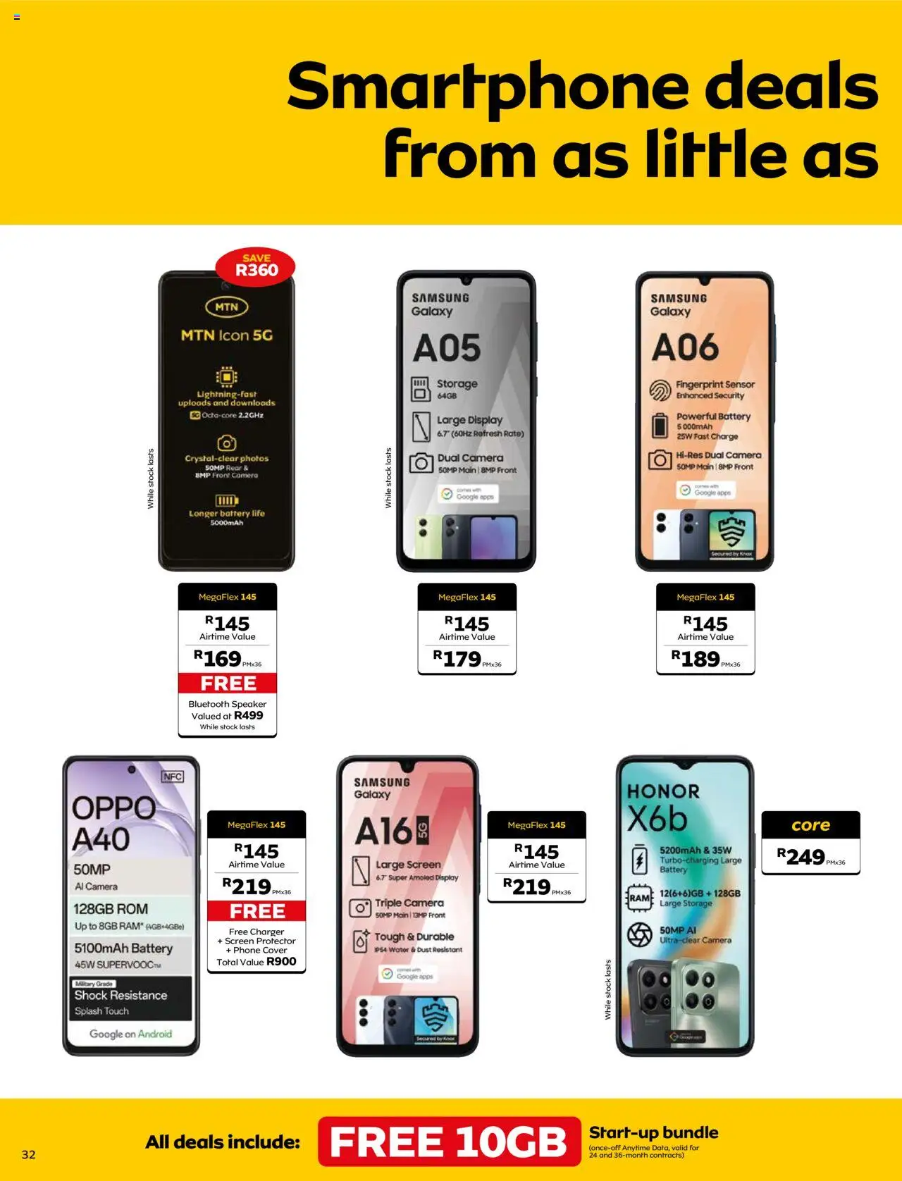 MTN Deals │ valid from 07.08.2025 | Page: 32 | Products: Phone, Camera, Speaker, Battery