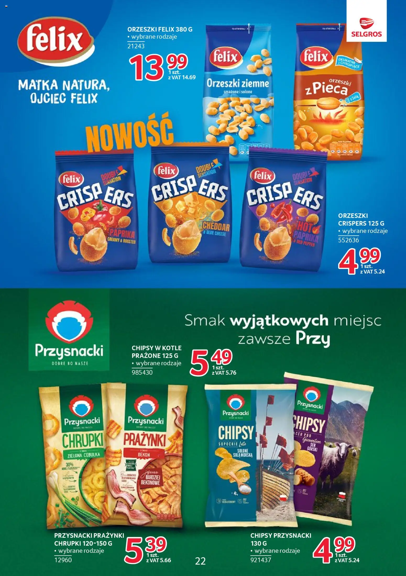 Selgros cash&carry Gazetka - Markowe produkty od 18.12.2025 | Strona: 22 | Produkty: Chrupki, Bekon, Orzeszki ziemne, Cheddar