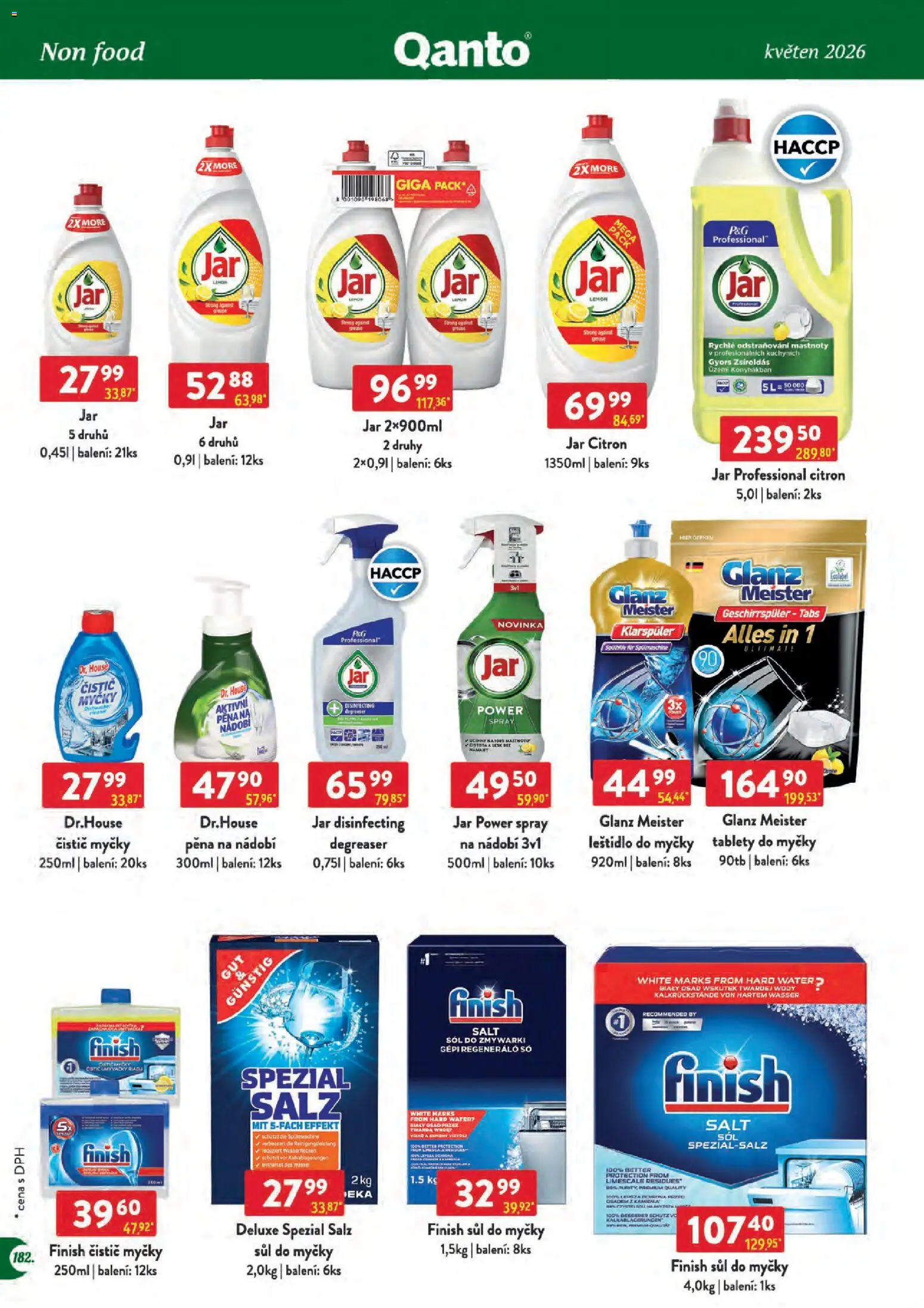 Astur & Qanto leták - Velkoobchod 05/2026 od 01.05.2026 | Strana: 182 | Produkty: Finish, Leštidlo do myčky, Deluxe, Citron