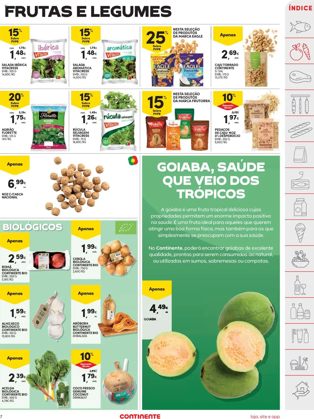 Continente folheto │ válido de 14.10.2025 | Página: 7 | Produtos: Rúcula, Cebola, Agrião, Salada