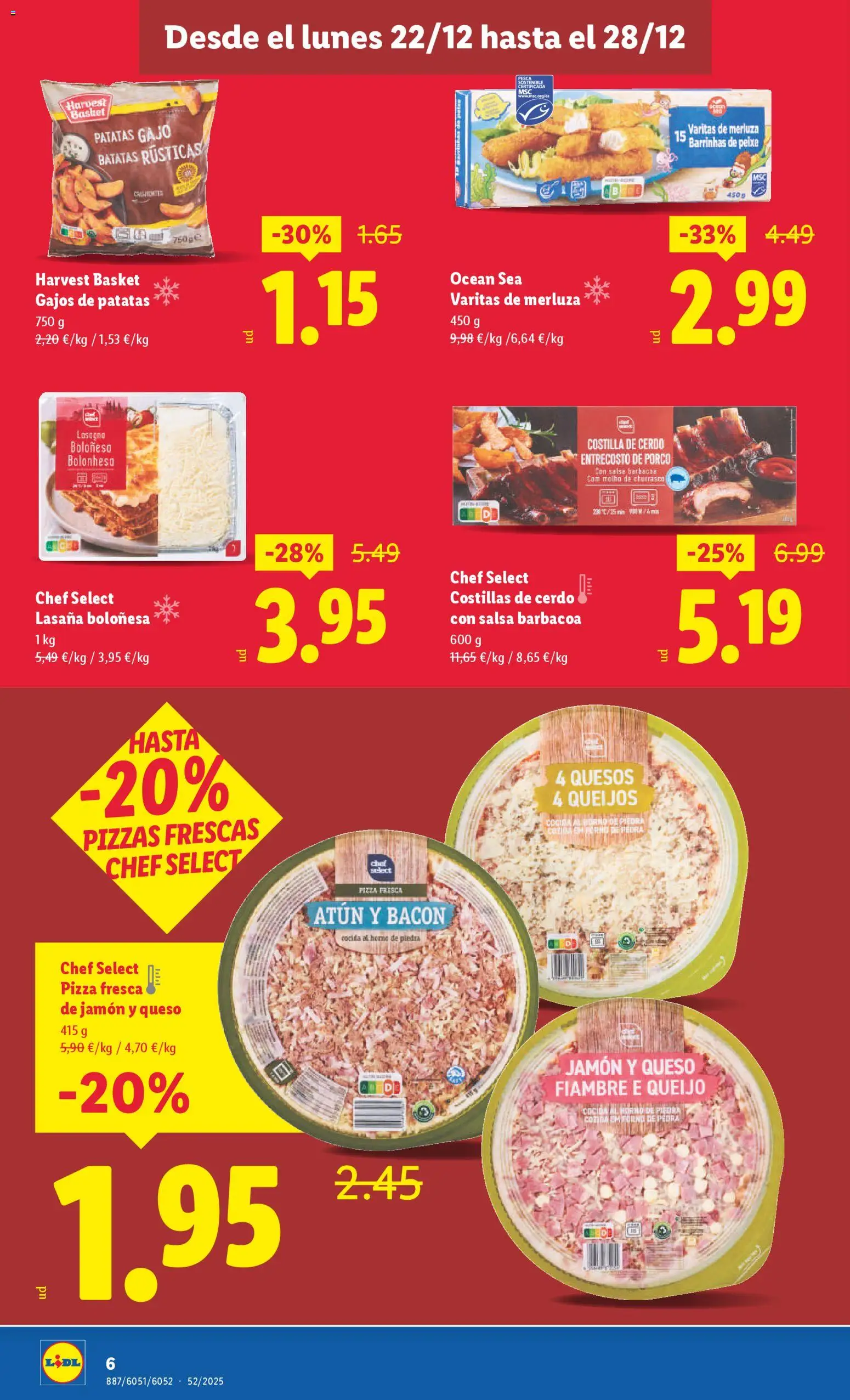 Lidl - Parque Comercial Taralpe │ válido desde el 22.12.2025 | Página: 6 | Productos: Queso, Pizza, Cerdo, Horno