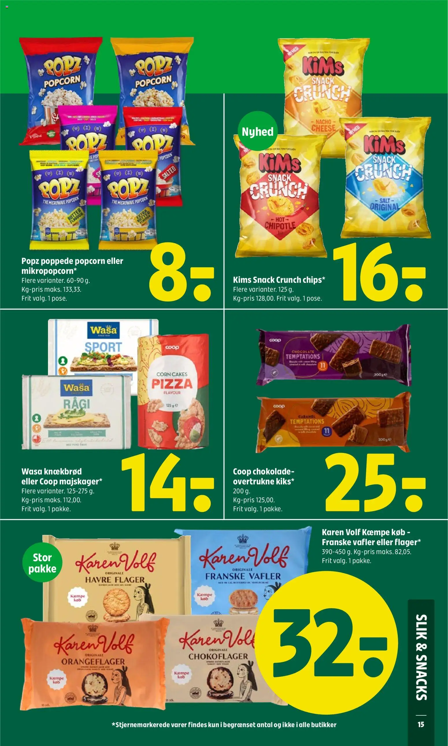 Coop 365 tilbudsavis – gyldig fra 23.04.2026 | Side: 18 | Produkter: Chokolade, Pizza, Salt, Vafler