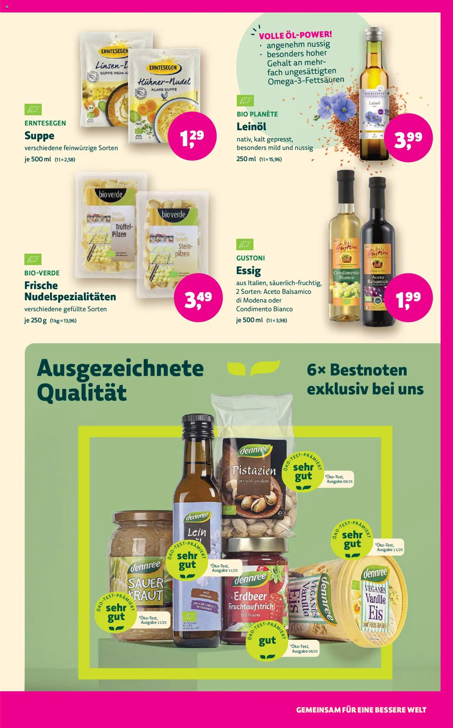 BioMarkt Prospekt – gültig ab 02.01.2026 | Seite: 13 | Produkte: Leinöl, Balsamico, Essig, Pistazien