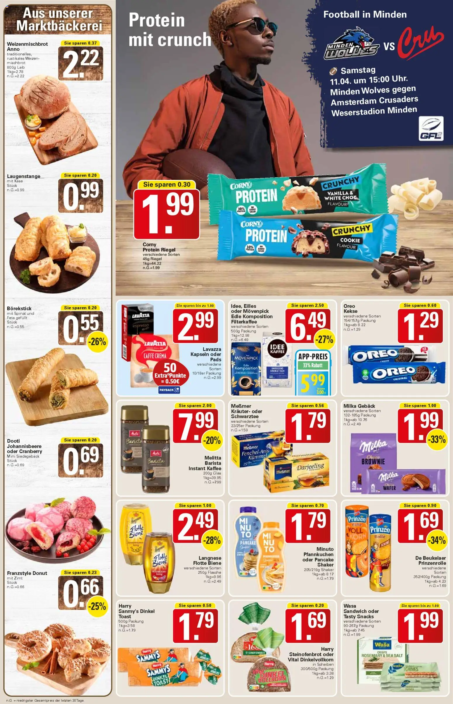 WEZ Prospekt – gültig ab 07.04.2026 | Seite: 12 | Produkte: Lavazza, Langnese, Messmer, Football