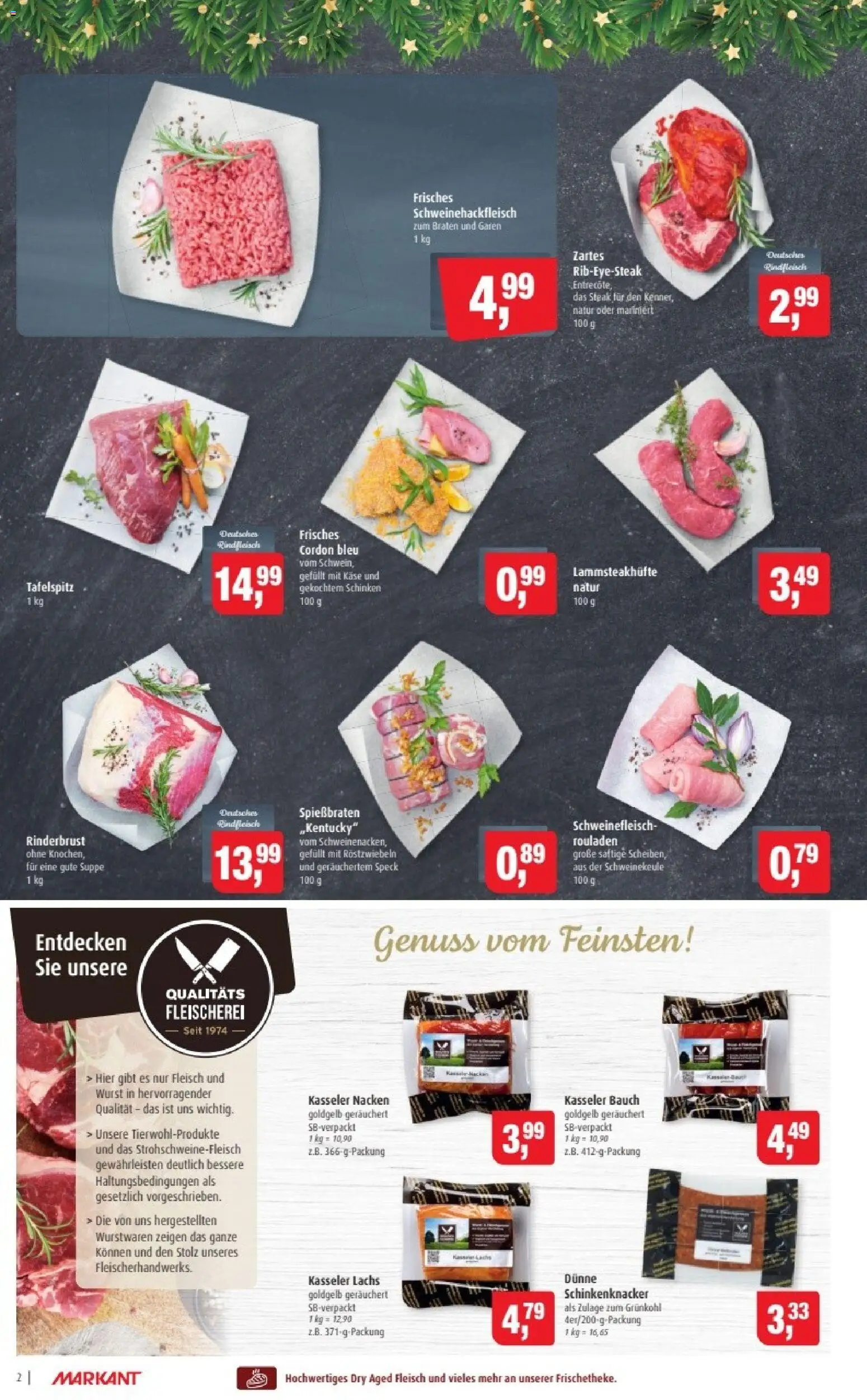 Markant Prospekt 	 – gültig ab 08.12.2025 | Seite: 2 | Produkte: Tafelspitz, Schinken, Schweinefleisch, Fleisch