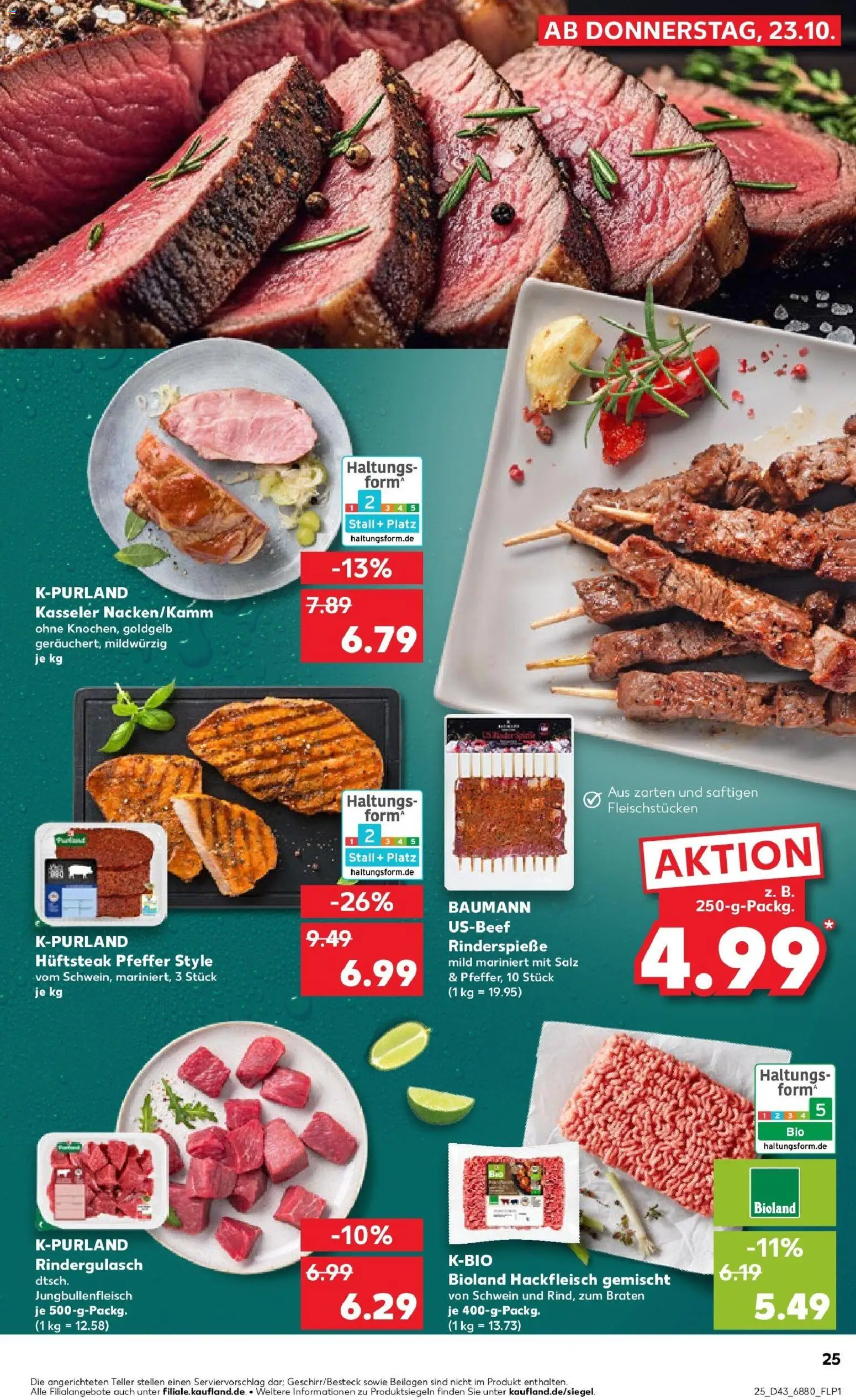 Kaufland prospekt Dillingen	 – gültig ab 27.10.2025 | Seite: 25 | Produkte: Rindergulasch, Salz, Pfeffer, Hackfleisch