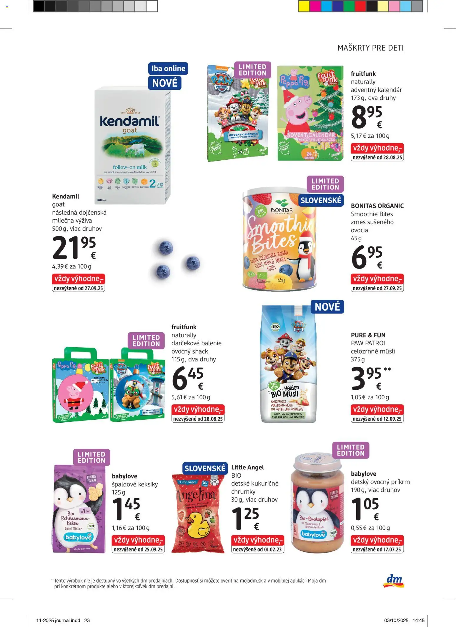 Nové dm drogerie akcie – leták je platný od 01.11.2025 | Strana: 23 | Produkty: Mrkva