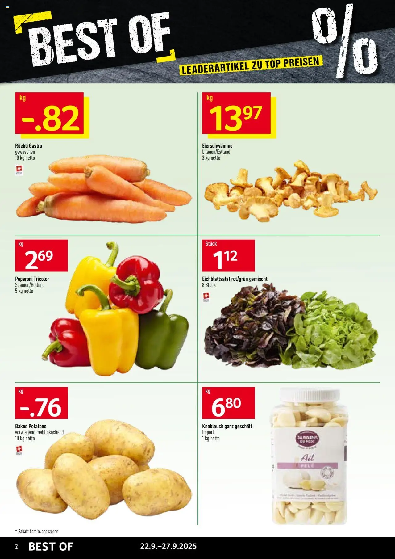 Prodega Aktionen – gültig ab 22.09.2025 | Seite: 2 | Produkte: Knoblauch, Top