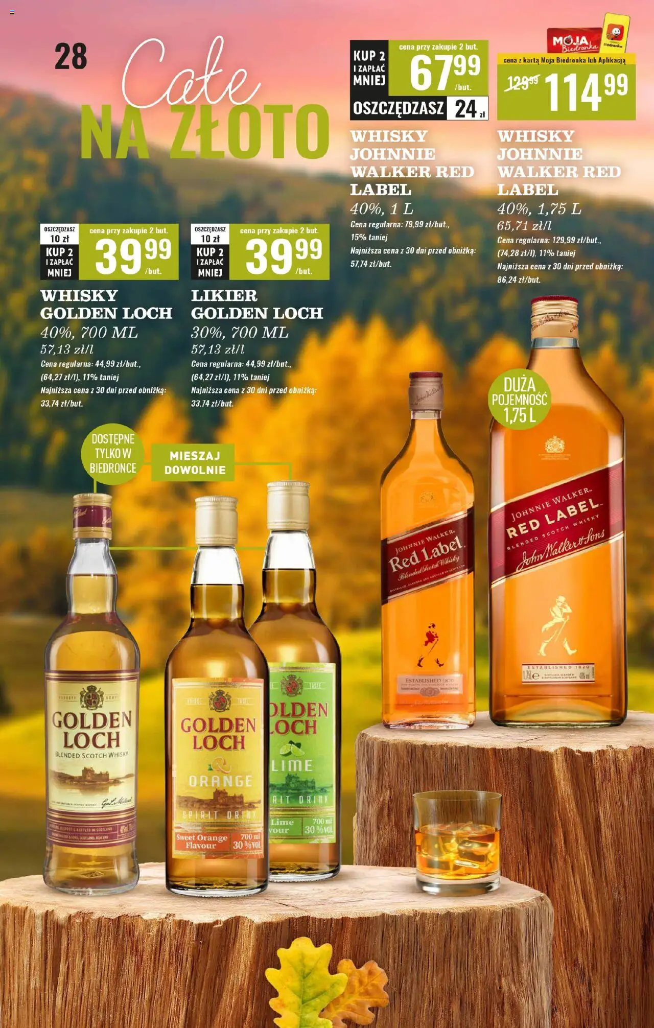 Biedronka gazetka - Czas na toast od 22.09.2025 | Strona: 28 | Produkty: Karta, Red label, Whisky