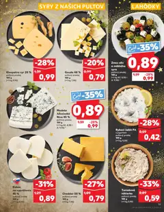 Kaufland SK Akciós újság - amely érvényes a következő dátumtól: 18.12.2025 | Oldal: 19 | Termékek: Gouda, Cheddar
