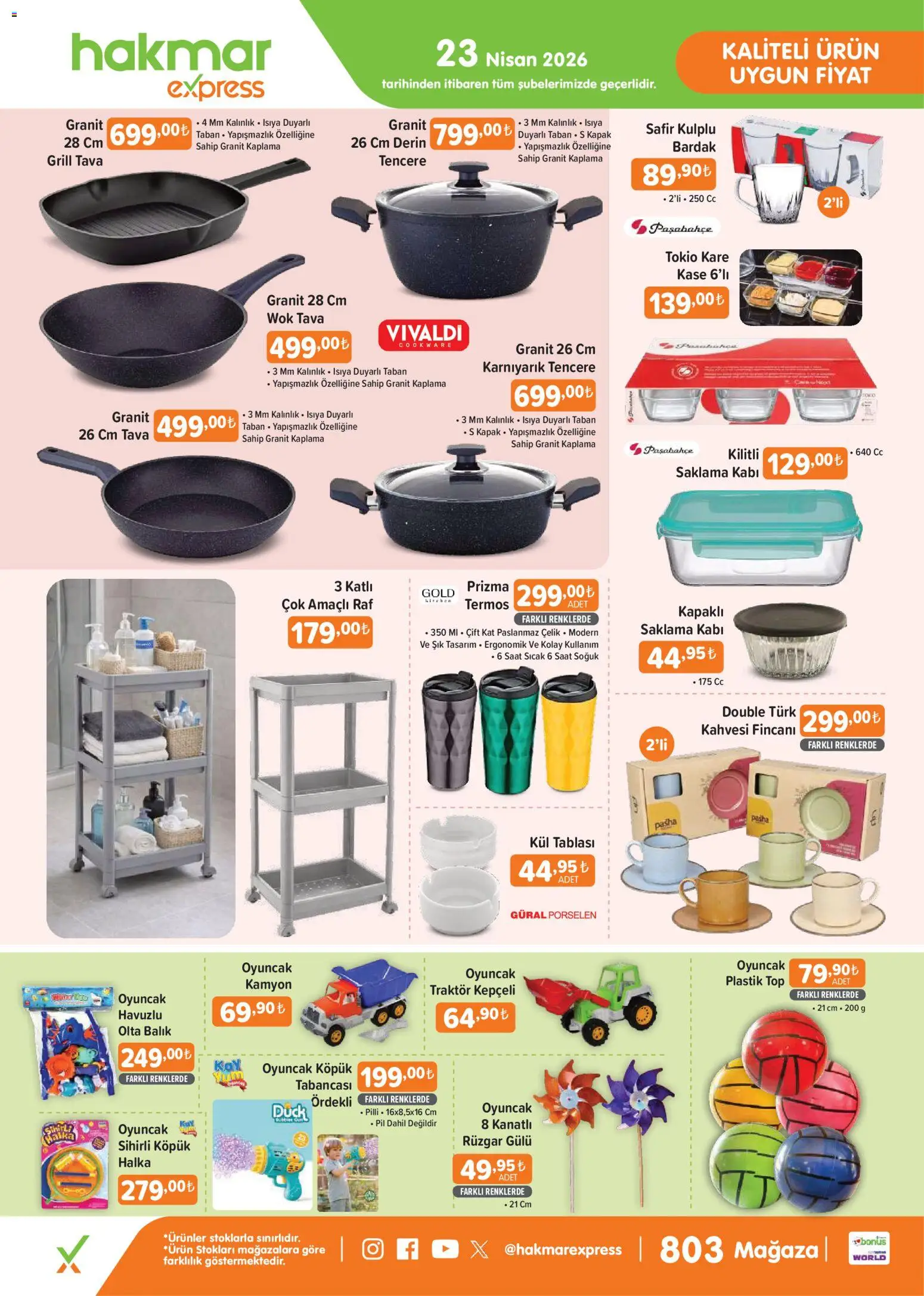 Hakmar Express - Perşembe Aktüel Ürünler - 23.04.2026 tarihinden itibaren geçerlidir | Sayfa: 1 | Ürünler: Kaşe, Pil, Balık, Saat