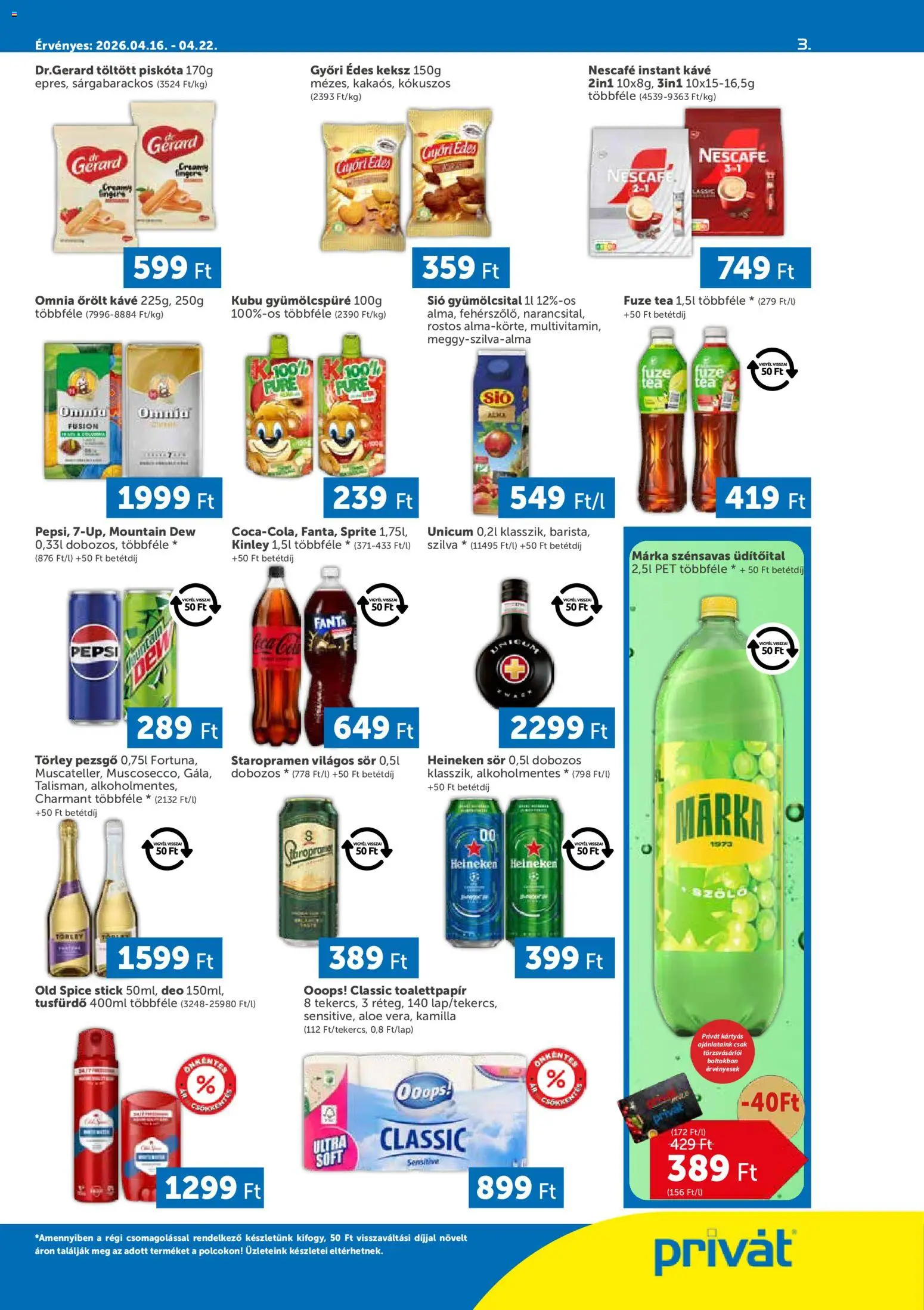PRIVÁT akciós ujság - amely érvényes a következő dátumtól: 16.04.2026 | Oldal: 3