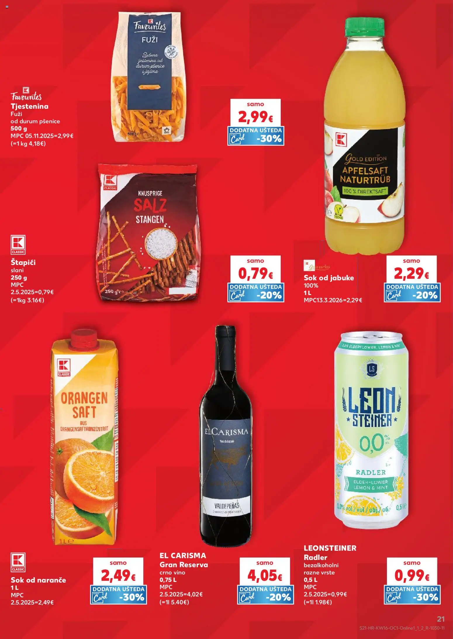 Kaufland katalog | vrijedi od 15.04.2026 | Stranica: 21 | Proizvodi: Radler, Sok, Vino, Naranče