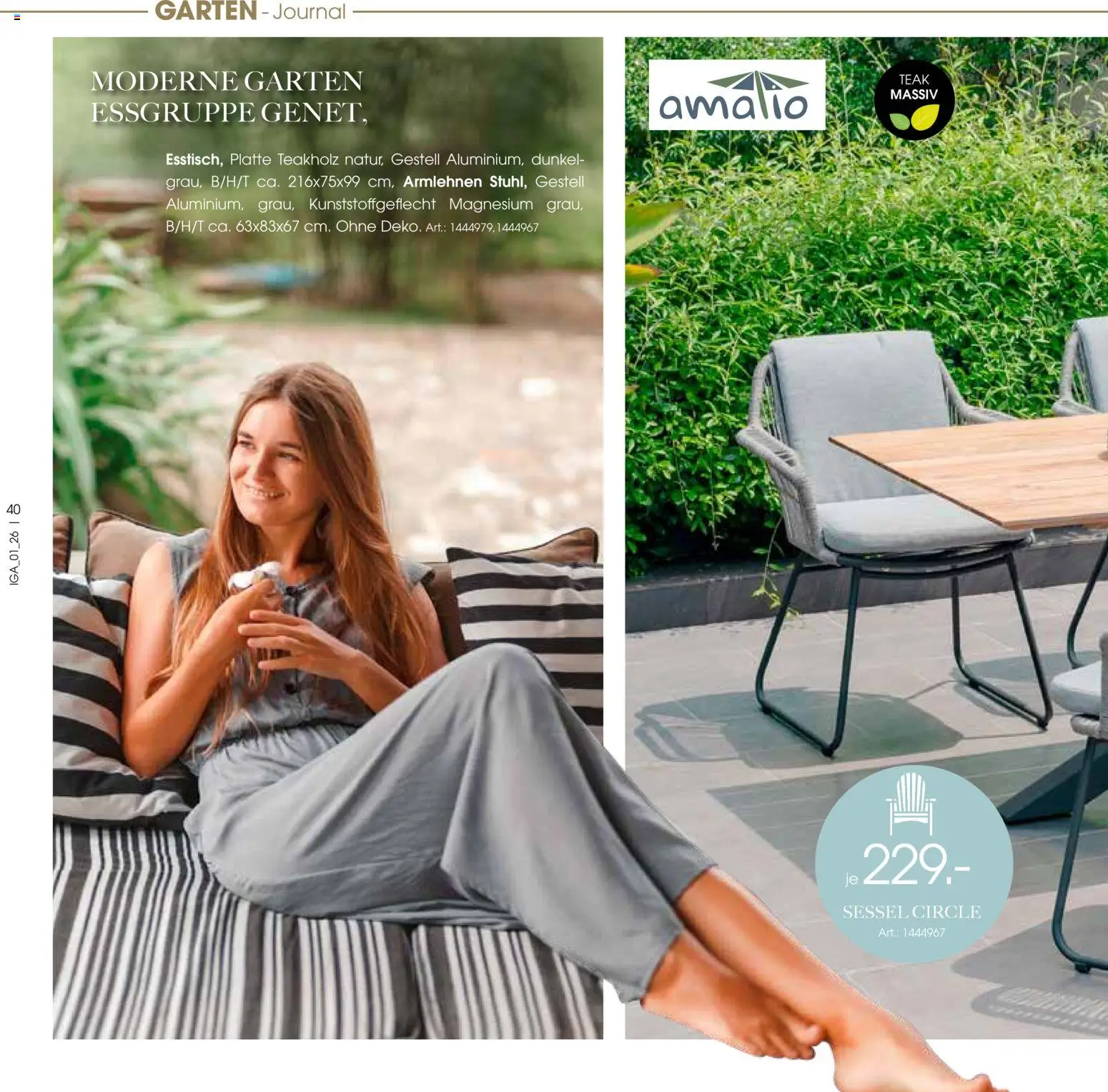 Zurbrüggen Sommer 2026 – gültig ab 19.03.2026 | Seite: 40 | Produkte: Essgruppe, Sessel