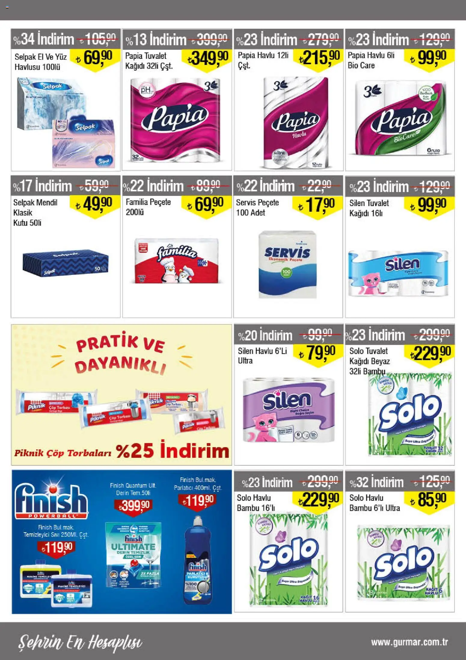 Gürmar Katalog - 16.03.2026 tarihinden itibaren geçerlidir | Sayfa: 14 | Ürünler: Çöp torbası, Kutu, Mendil, Parlatıcı