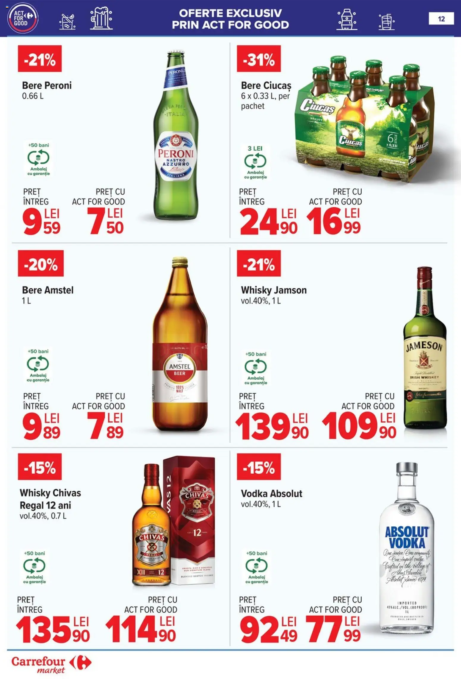 Noul catalog Carrefour – valabil de la 14.01.2026 | Pagină: 13 | Produse: Bere, Vodka, Whiskey