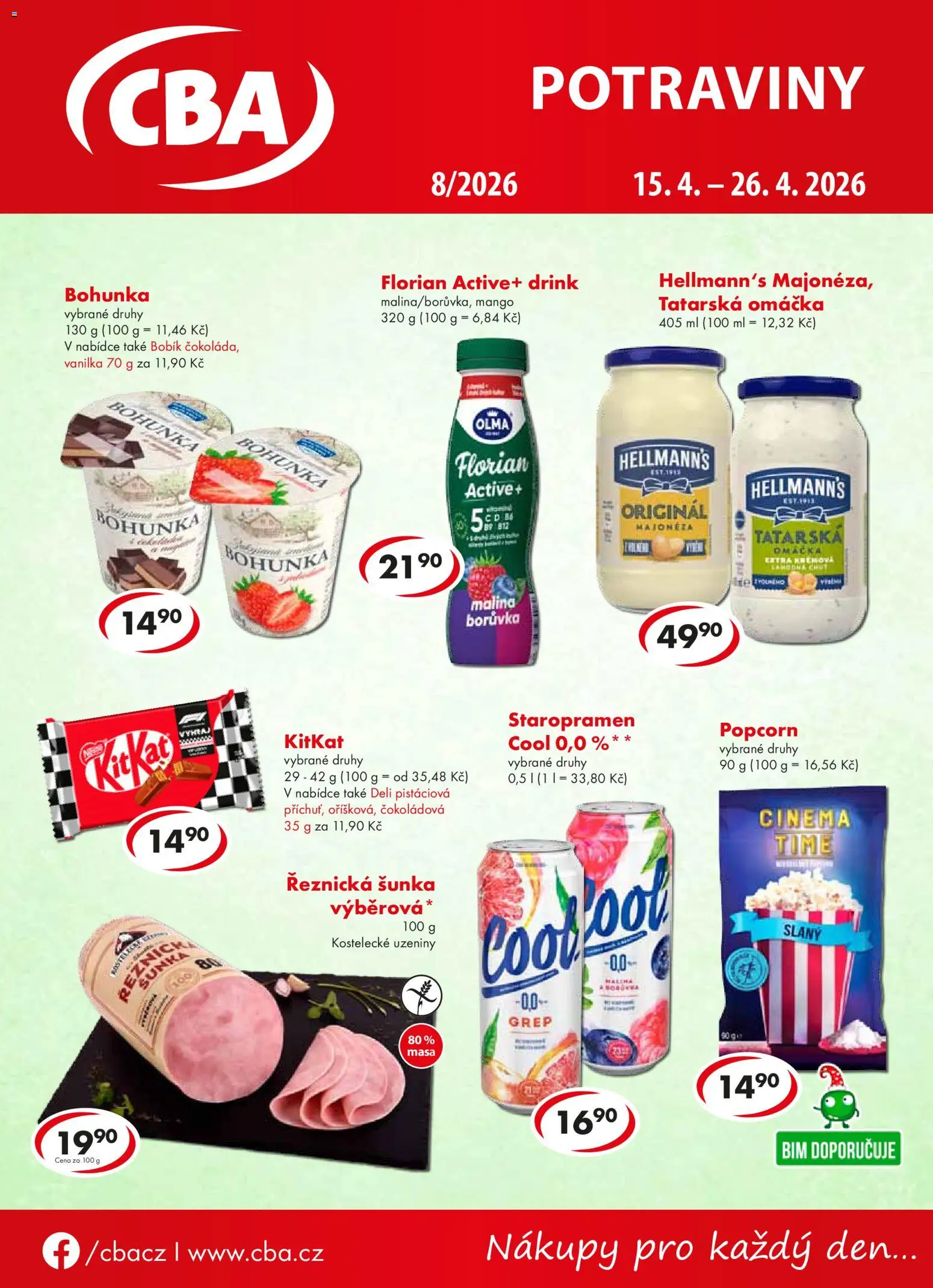 CBA leták od 15.04.2026 | Strana: 1 | Produkty: Staropramen, Grep, Potraviny, Tatarská omáčka