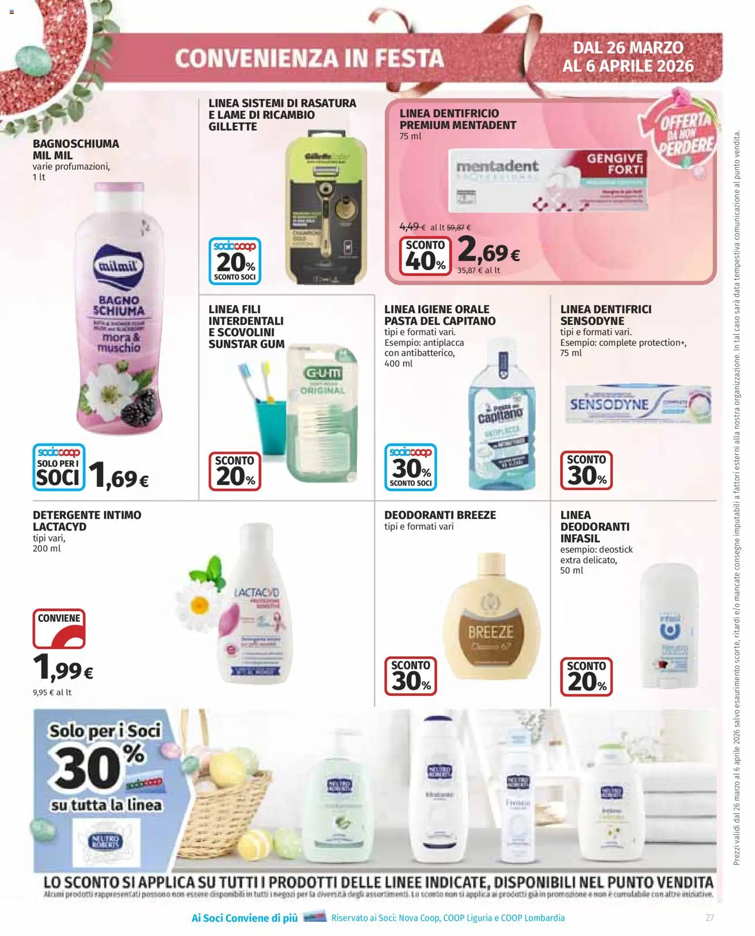 Volantino Ipercoop del 26.03.2026 | Pagina: 27 | Prodotti: Bagnoschiuma, Intimo, Data, Bagno