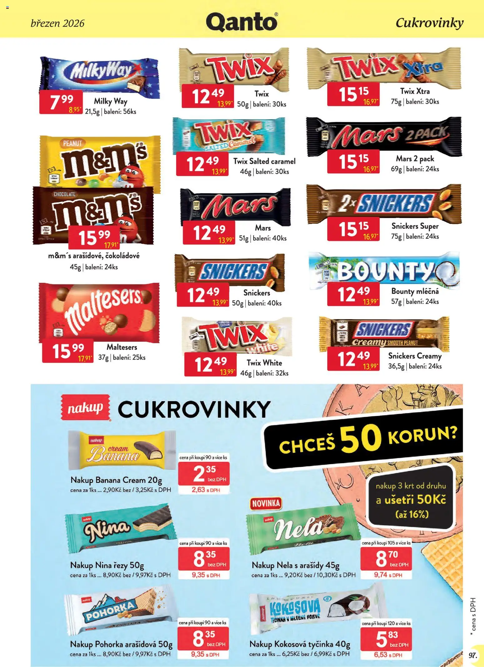 Astur & Qanto leták - Velkoobchod 03/2026 od 01.03.2026 | Strana: 97 | Produkty: Twix, Arašídy