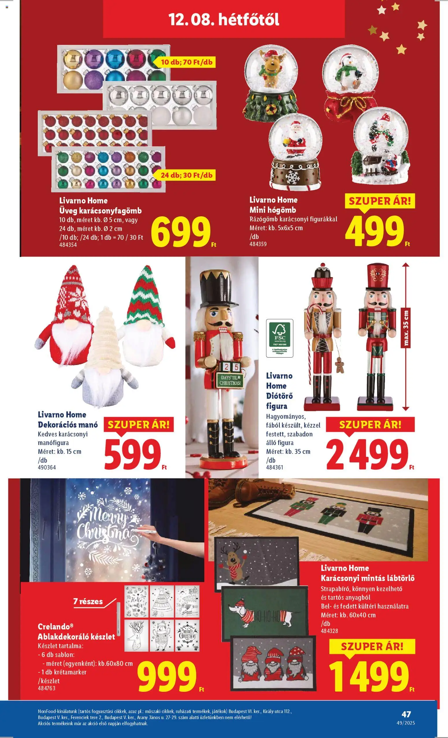 Lidl akciós ujság - amely érvényes a következő dátumtól: 04.12.2025 | Oldal: 47 | Termékek: Játékok, Lábtörlő, Diótörő figura