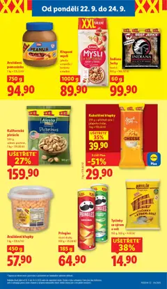 Tyčinky se sýrem a solí, 150 g, 100 g = 9,93 Kč od 22.09.2025 | Strana: 19 | Produkty: Pistácie, Pomazánka, Křupky, Protein