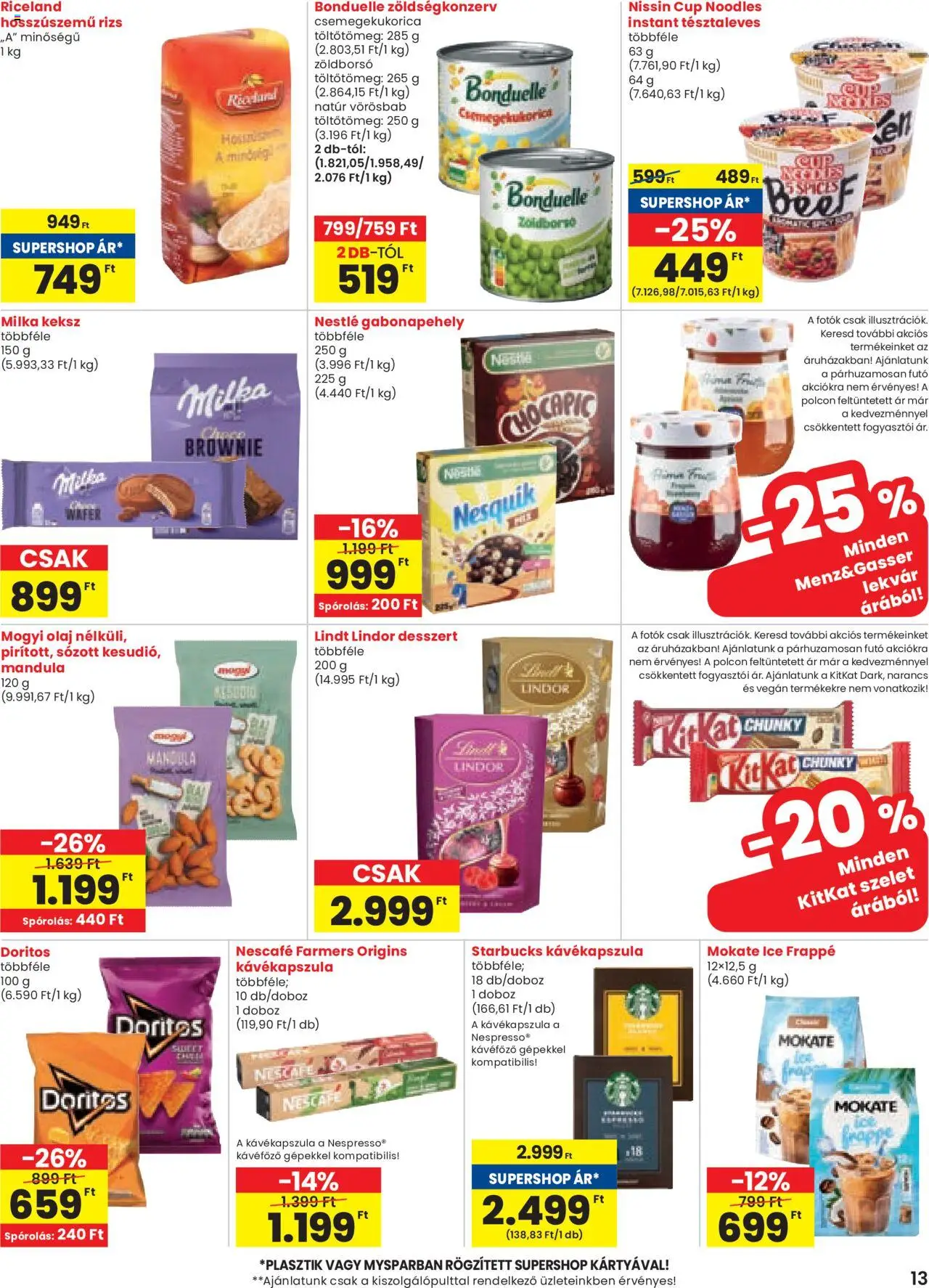 Spar akciós ujság - amely érvényes a következő dátumtól: 14.08.2025 | Oldal: 13 | Termékek: Kávékapszula, Lekvár, Doboz, Nesquik