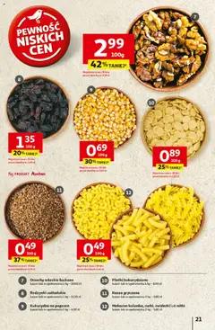 Auchan Gazetka - Lato Pełne Przyjemności Hipermarket od 10.07.2025 | Strona: 21 | Produkty: Kasza, Kasza gryczana, Płatki, Rodzynki
