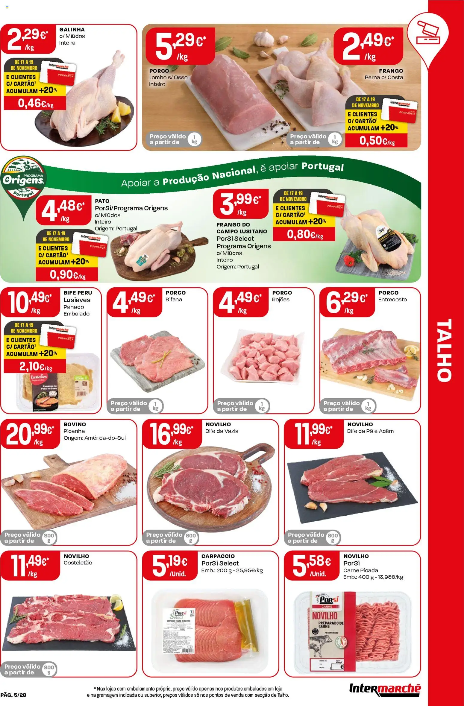 Intermarché Folheto Contact │ válido de 13.11.2025 | Página: 5 | Produtos: Frango, Carne picada, Lombo, Pá