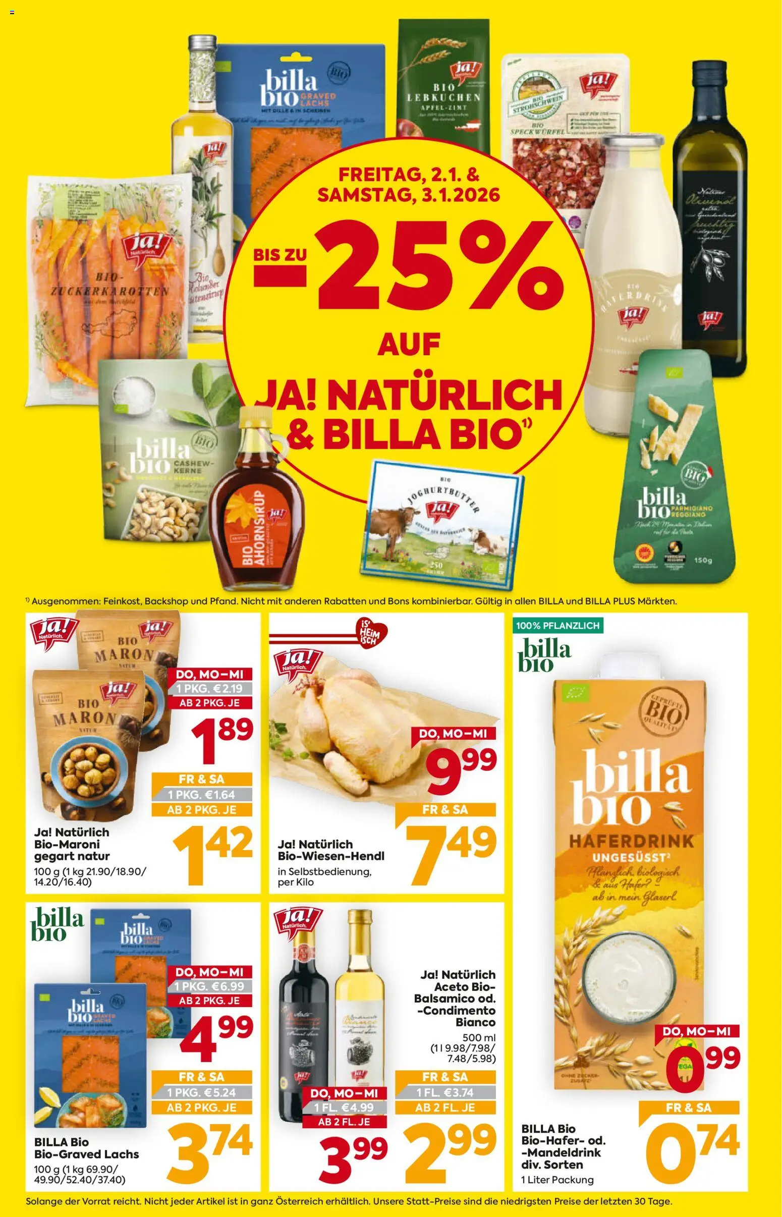 Billa Flugblatt - Steiermark gültig ab 02.01.2026 | Seite: 2 | Produkte: Gin, Zucker