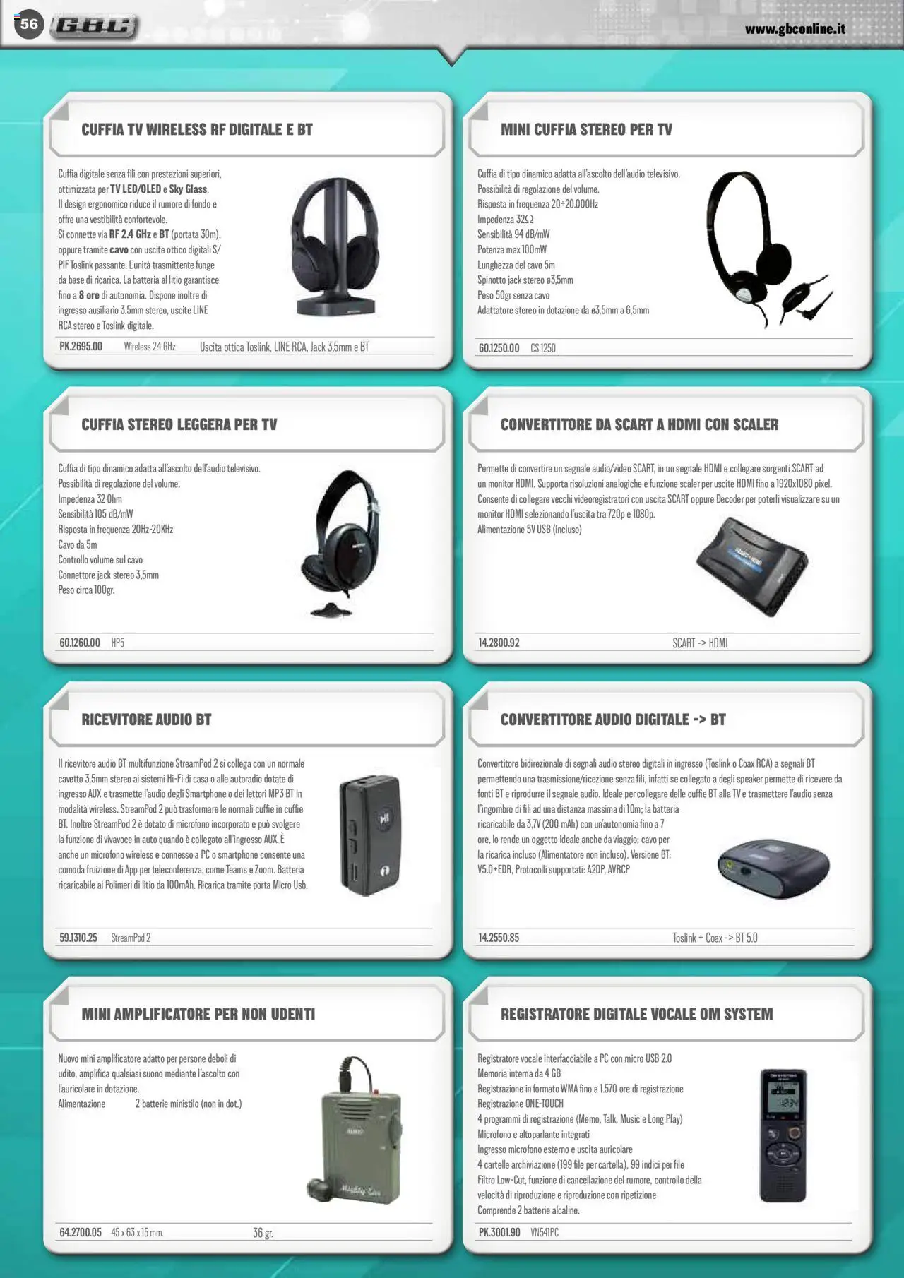 Volantino GBC del 09.06.2025 | Pagina: 56 | Prodotti: Decoder, MP3, Cuffie, Cavo