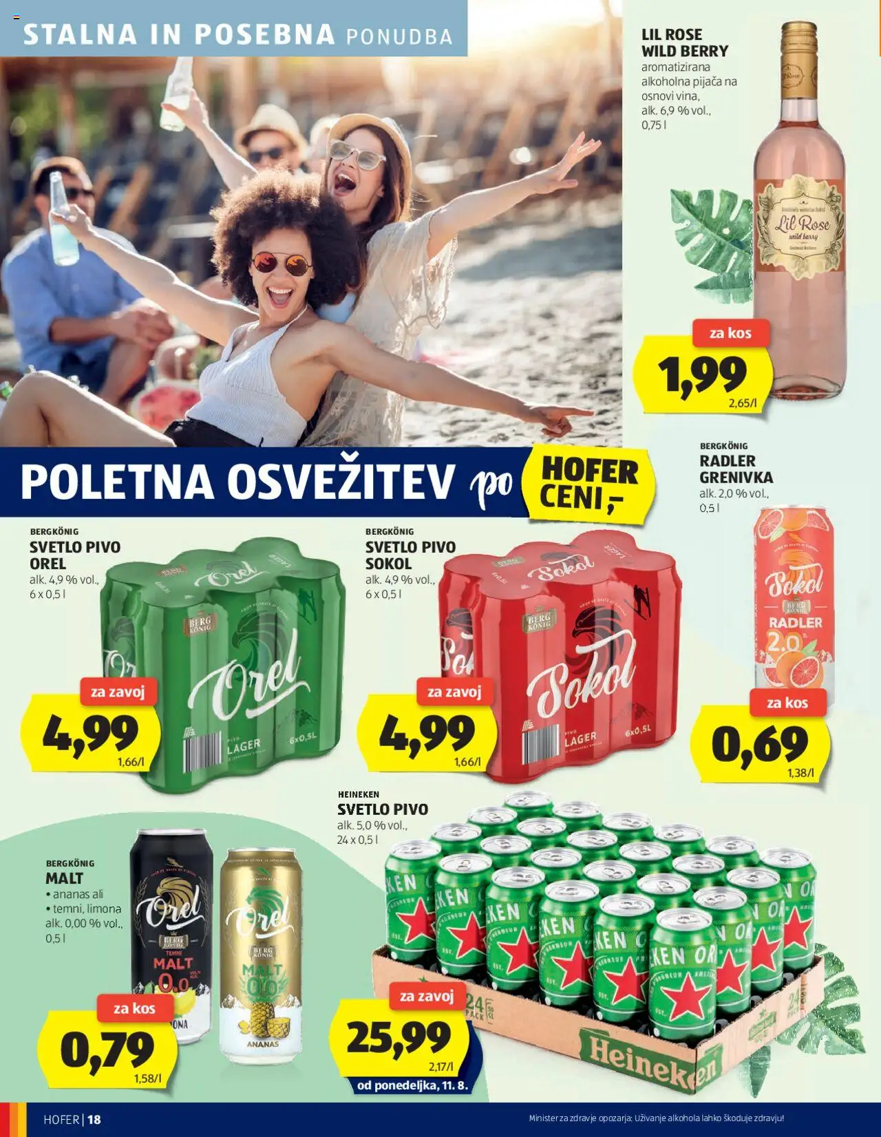 Hofer katalog │ velja od 07.08.2025 | Stran: 18 | Izdelki: Falafel, Radler, Pivo, Ananas
