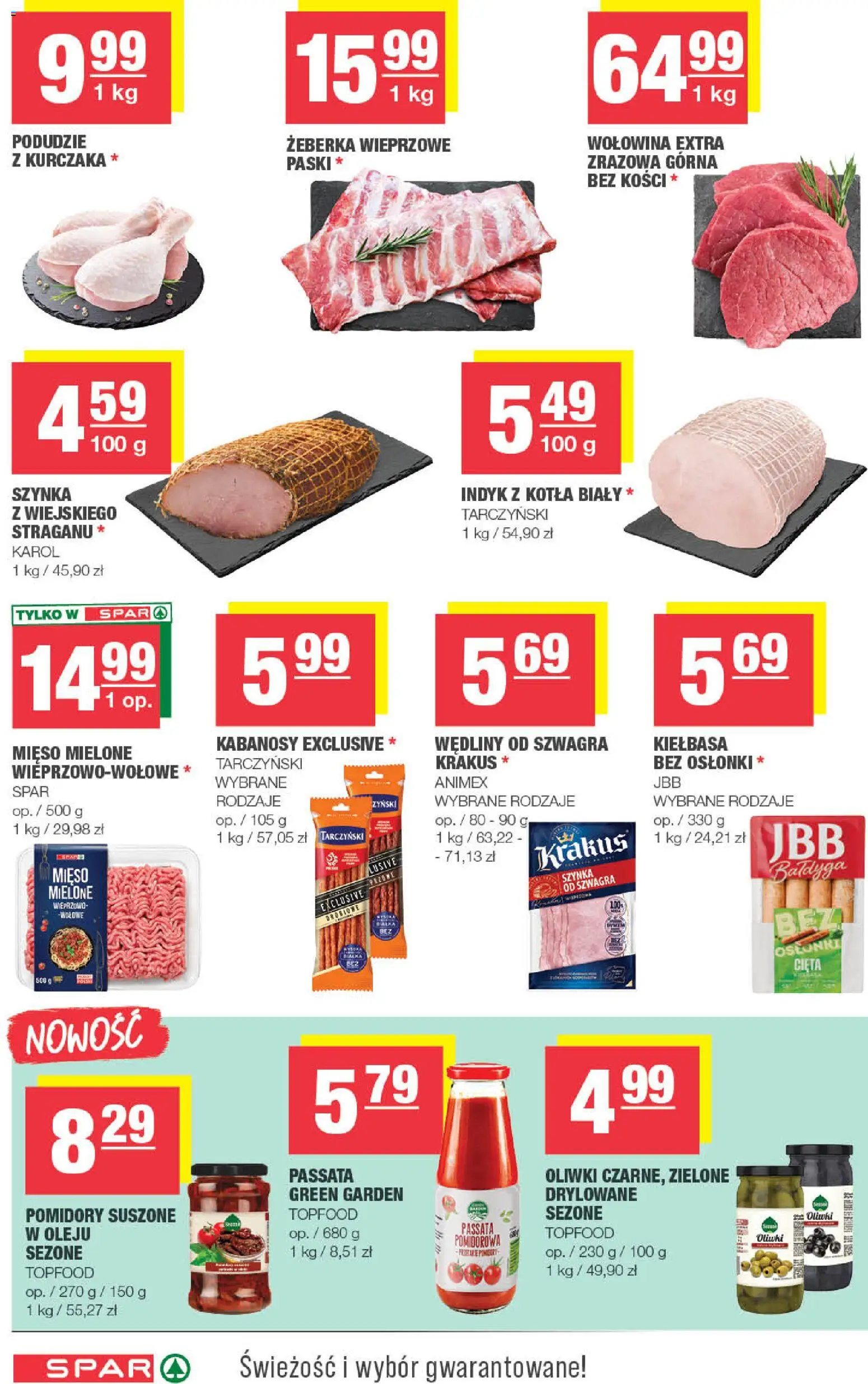 Spar gazetka od 22.04.2026 | Strona: 4 | Produkty: Kiełbasa, Podudzie z kurczaka, Szynka, Wędliny