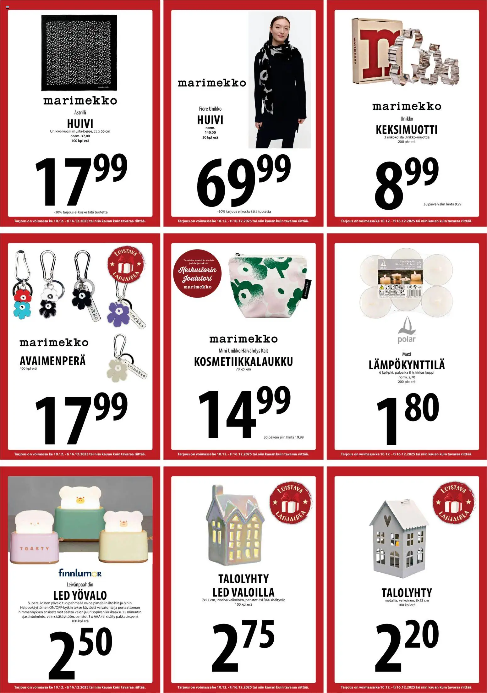 Tuuri tarjoukset – voimassa 10.12.2025 alkaen | Sivu: 18 | Tuotteet: Leivänpaahdin, Avaimenperä, Paristot, Huivi