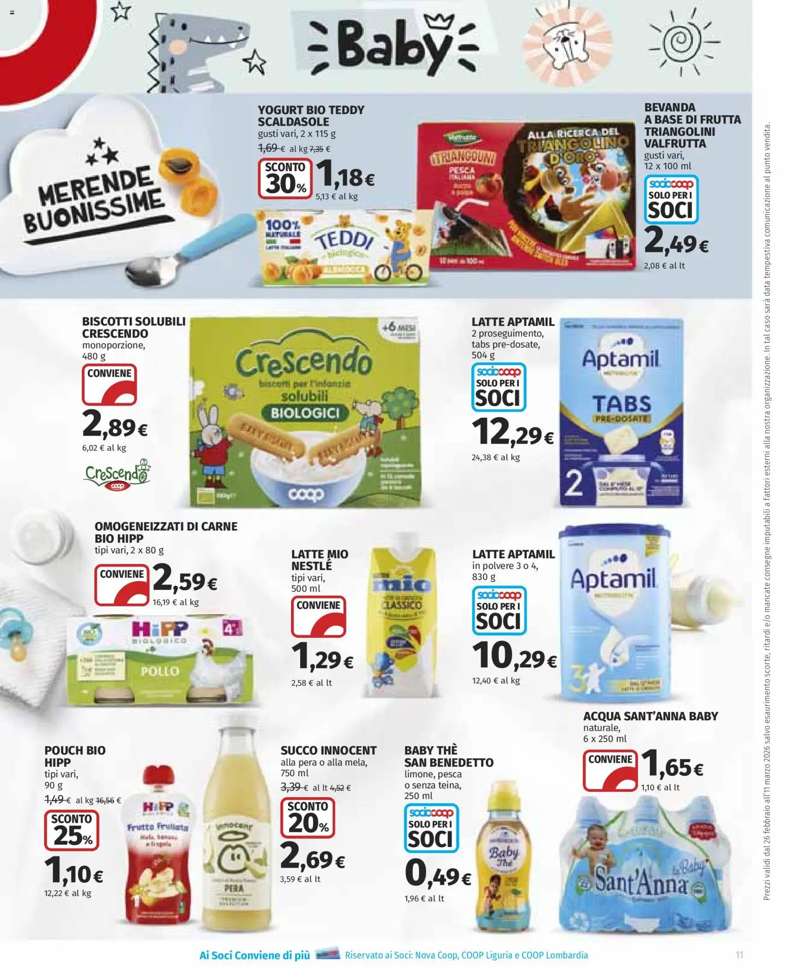 Volantino Ipercoop del 26.02.2026 | Pagina: 11 | Prodotti: Succo, Frutta, Latte, Data