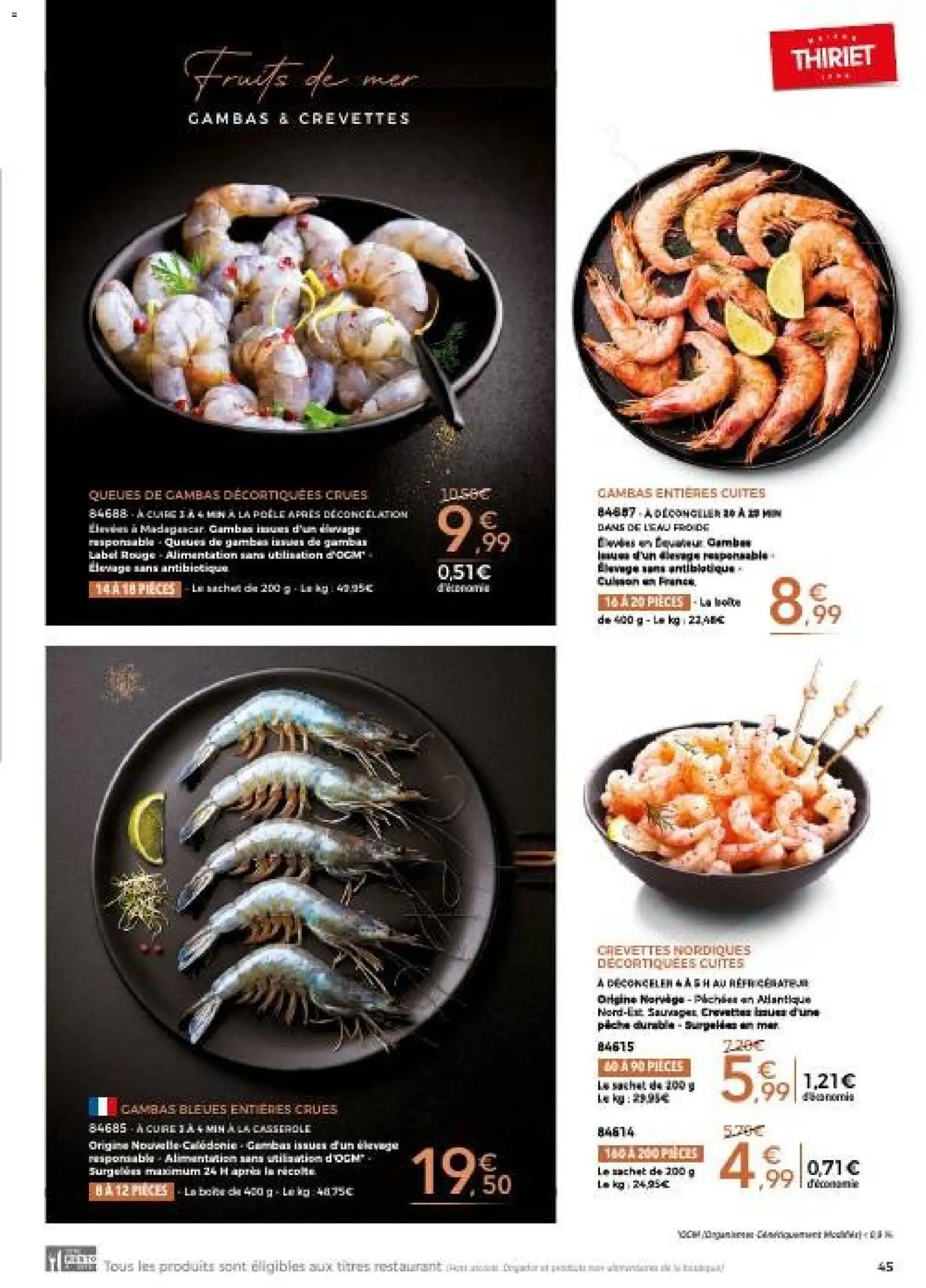 {H1} | Page: 45 | Produits: Fruits de mer, Poêle, Crevettes, Casserole