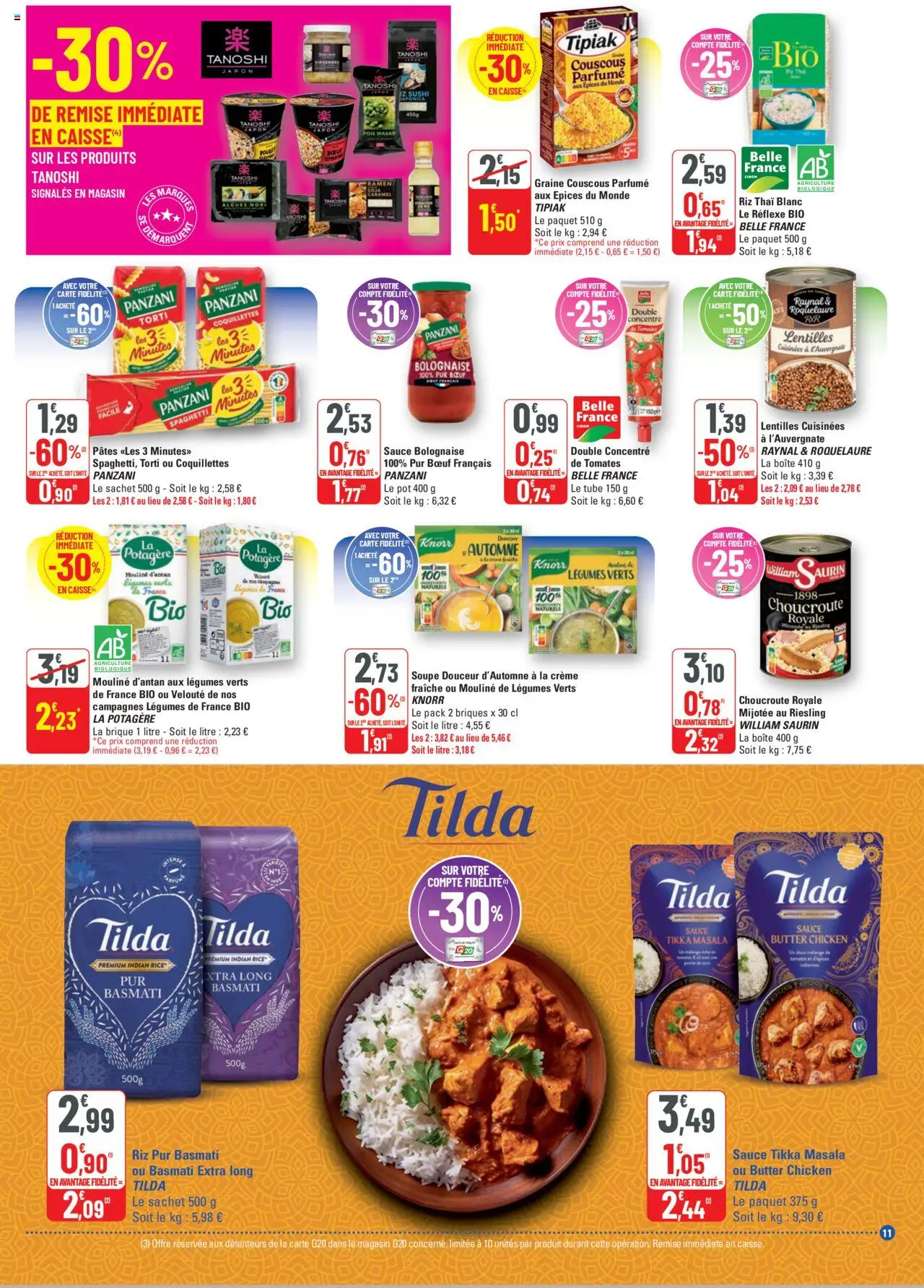 {H1} | Page: 11 | Produits: Soupe, Sushi, Algues, Pois