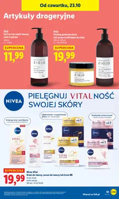 Pogląd oferty "Nivea Vital Krem do twarzy, serum do twarzy lub krem BB, Krem do twarzy, serum do twarzy lub krem BB, 45 ml, 50 ml, różne rodzaje" - ważna od 23.10.2025 | Strona: 59